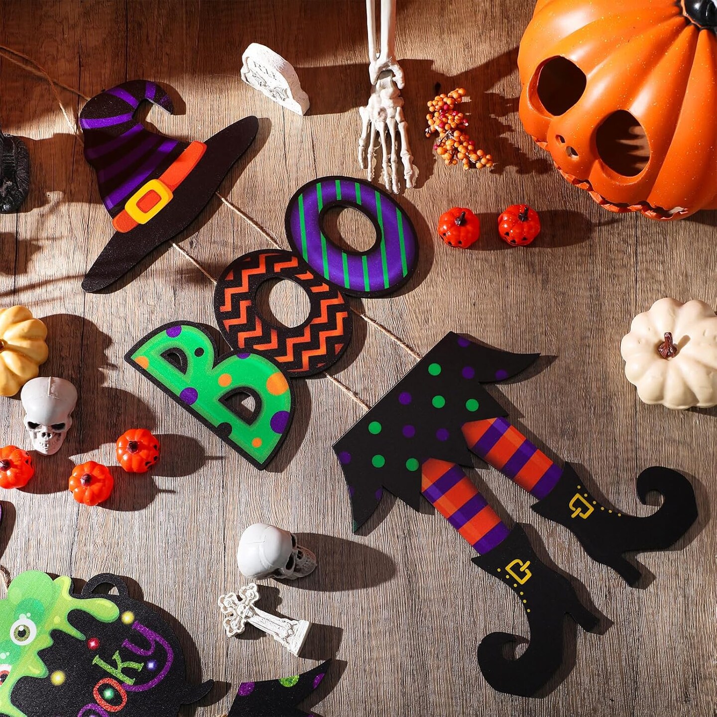 Halloween Witch Boo Sign Decoration