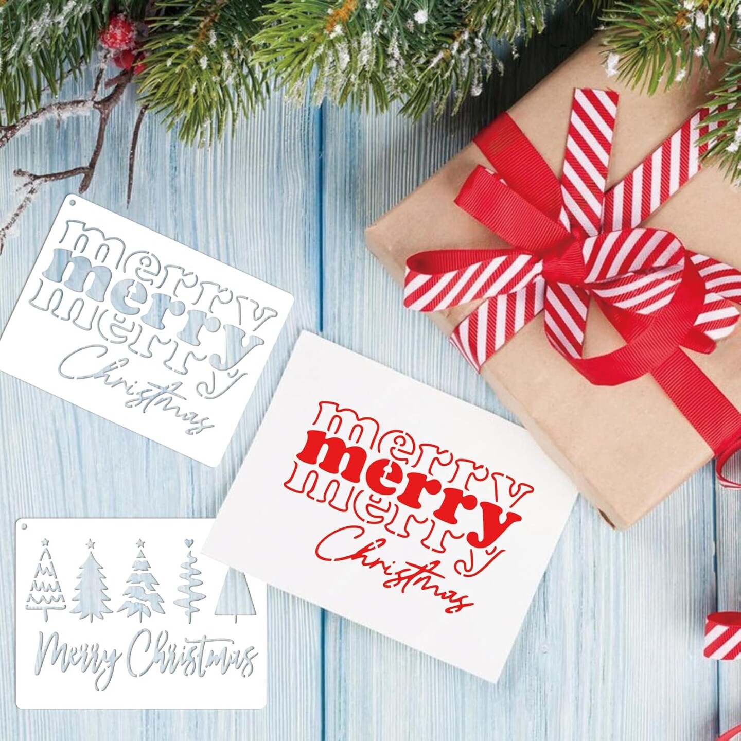 16pcs Merry Christmas Stencils(16 Merry Christmas)