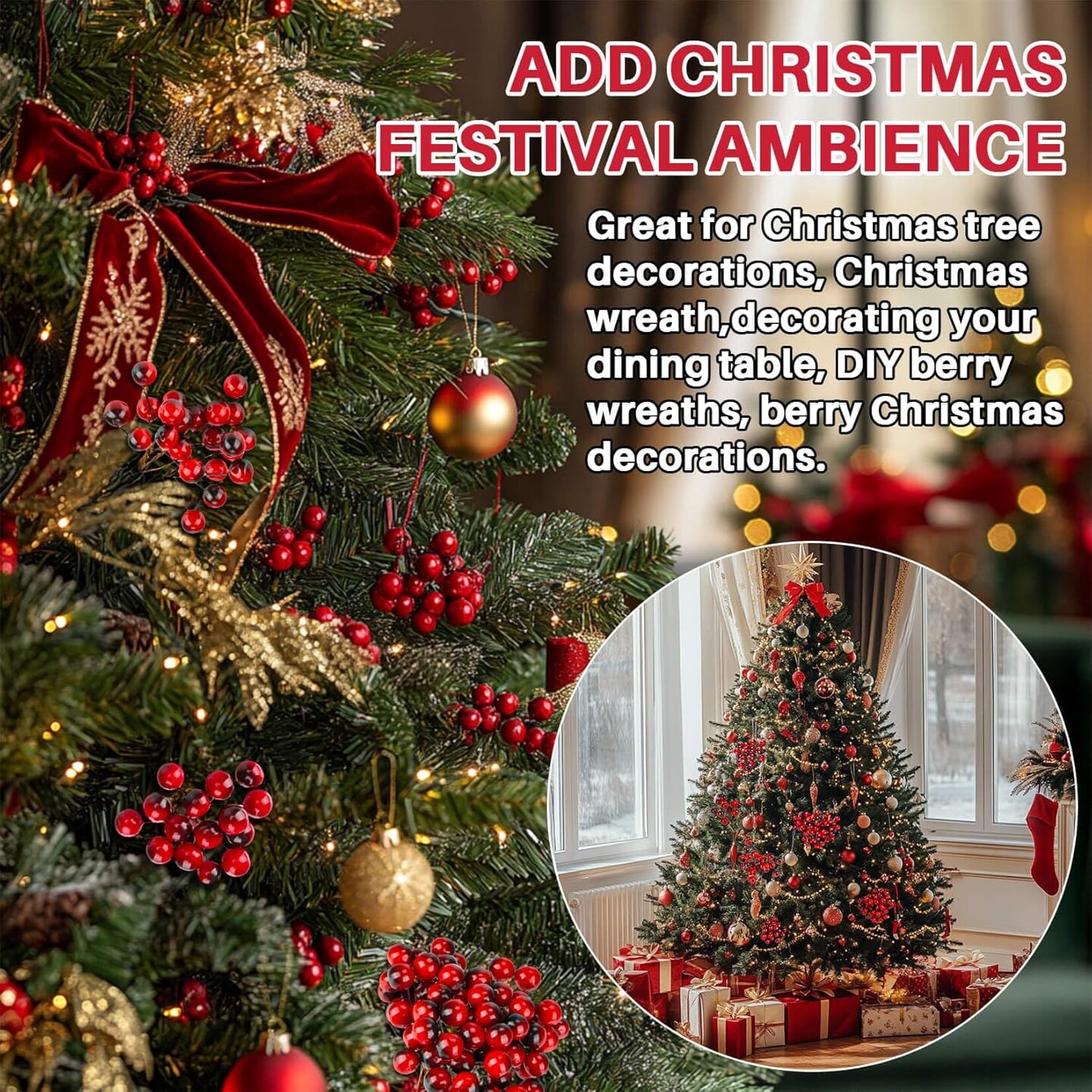 Artificial Holly Berries (&#x9;Burgundy)