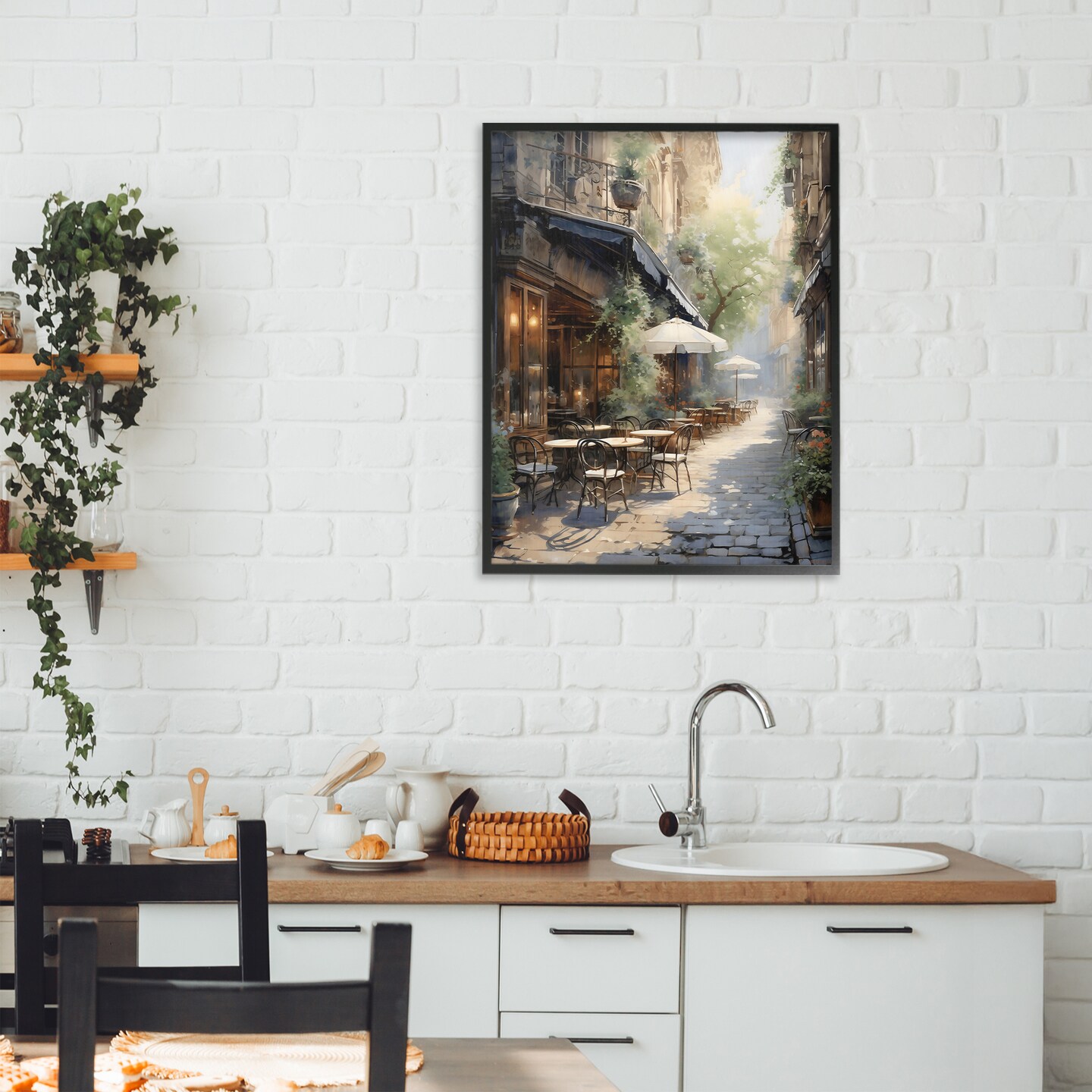 Stupell Industries Cafe In Paris Alleyway Framed Giclee, design by LSR Creative Studio