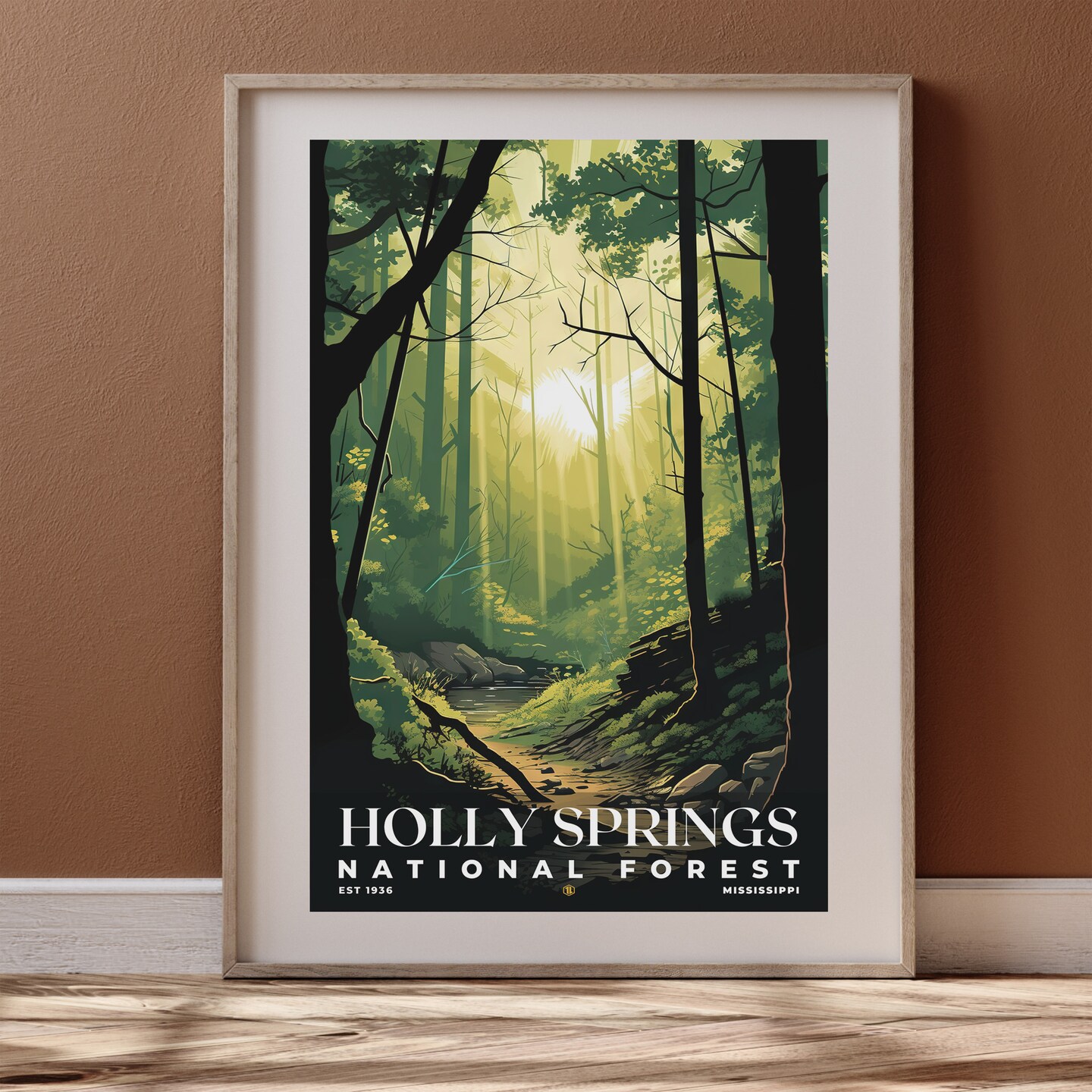 Holly Springs National Forest Poster, Travel Art, Office Poster