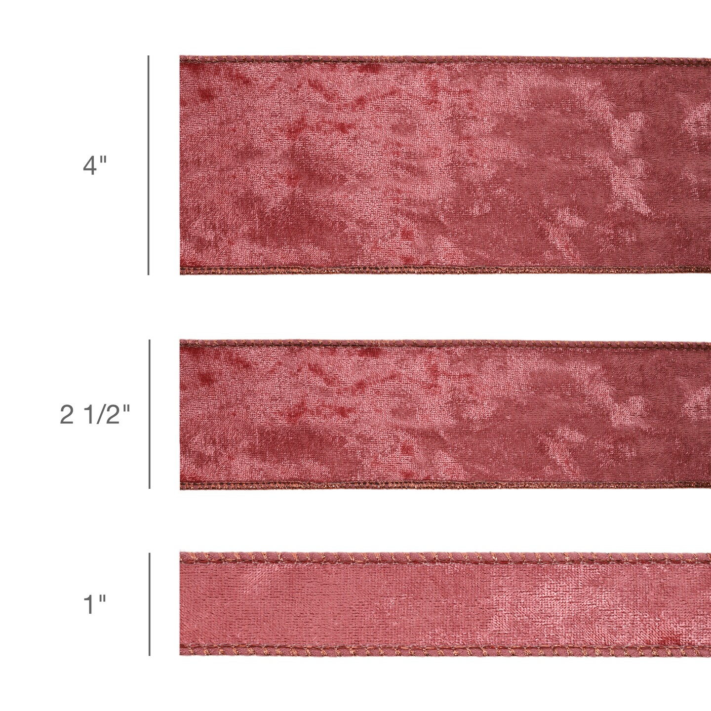 LaRibbons 1" - 4" Reversible Frosted Velvet Wired Ribbon | 10 Yard Roll