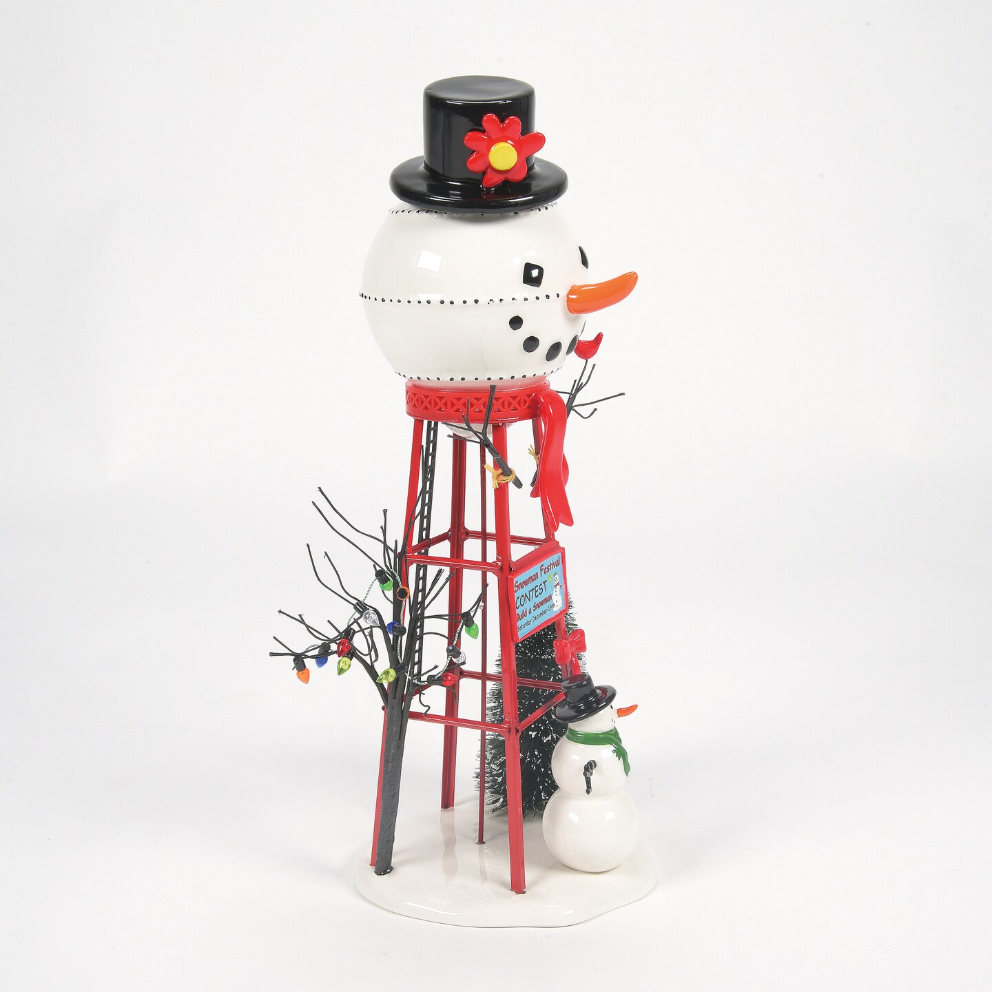 Department 56 Cross Product Village Snowman Watertower Accessory Figurine 12in H