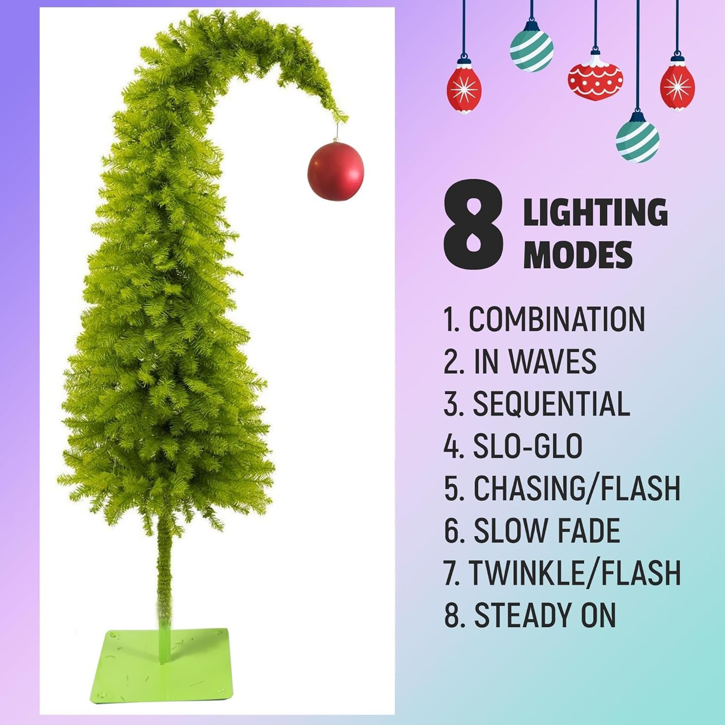 5 Ft Pre-lit Christmas Tree with Metal Stand(Green)20&#x22;D x 20&#x22;W x 60&#x22;H