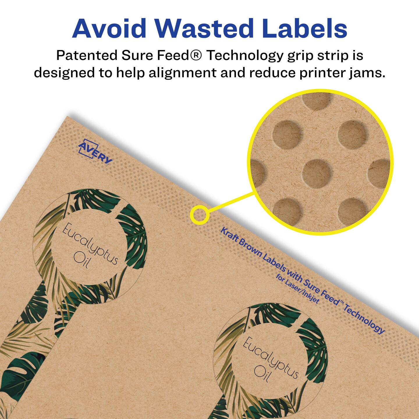 Avery Kraft Brown Lollipop Labels with Sure Feed, 1.5&#x22; x 4&#x22;