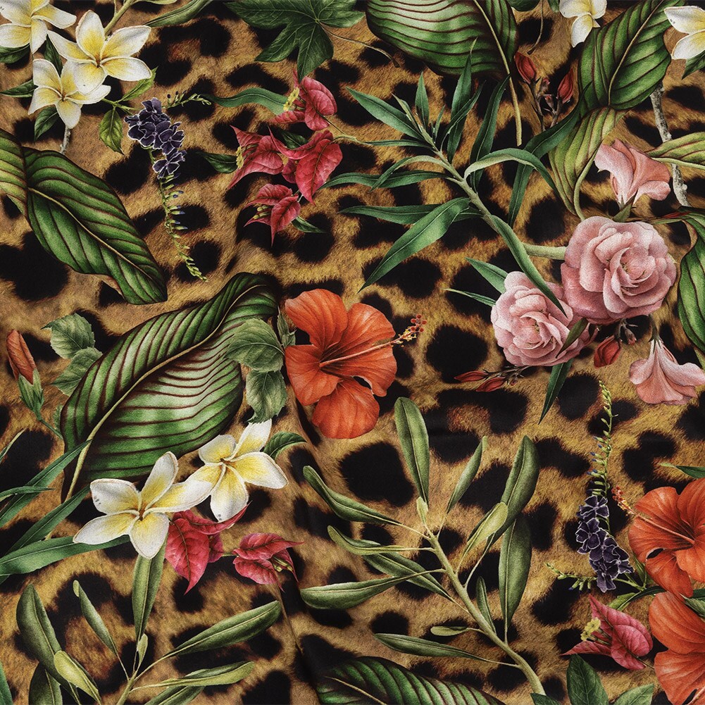 1 Yard Mercerized Organic Egyptian Cotton Shirting - Floral and Fauna - Ravello Collection