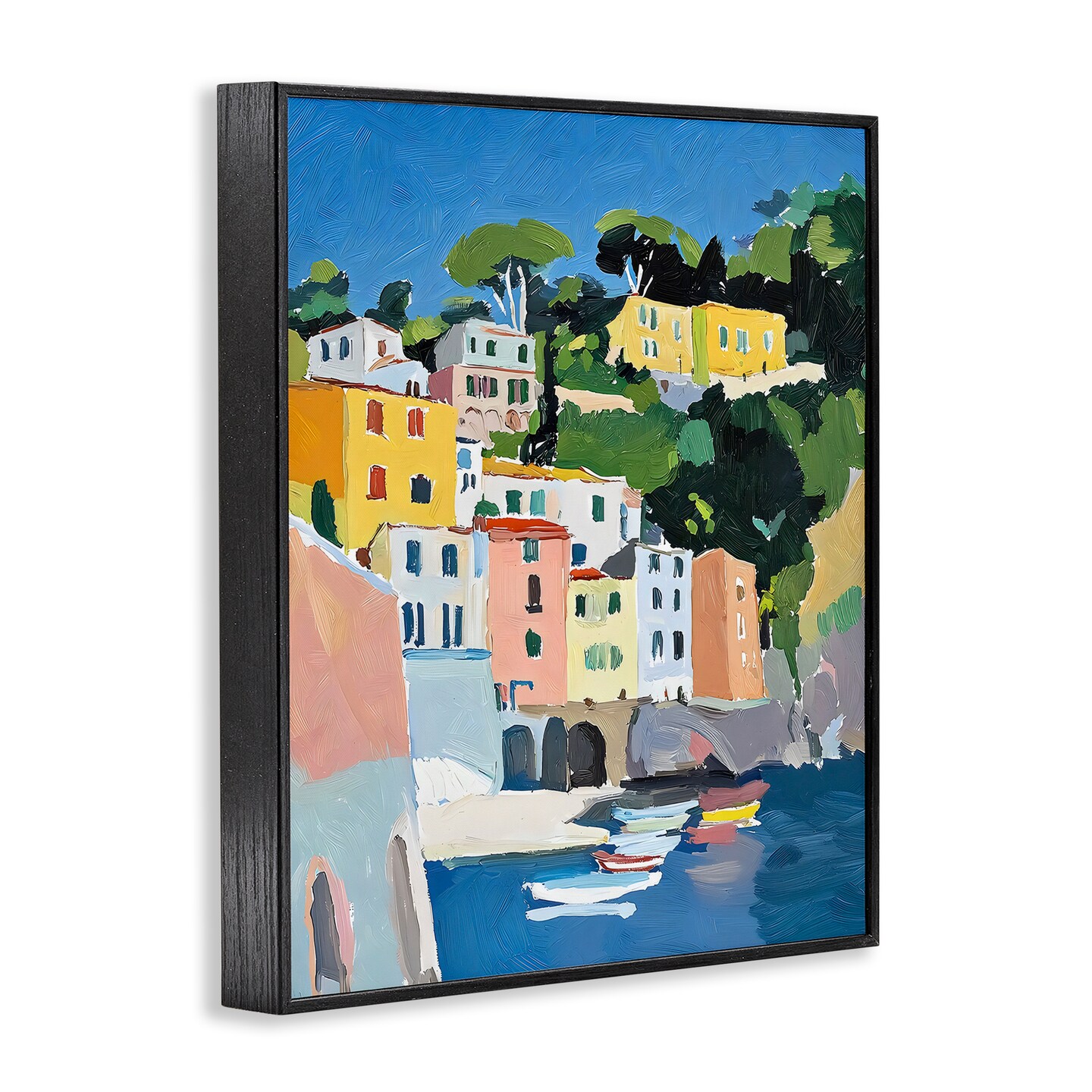 Stupell Industries Coastal Italian City Buildings Framed Giclee, design by Riley B