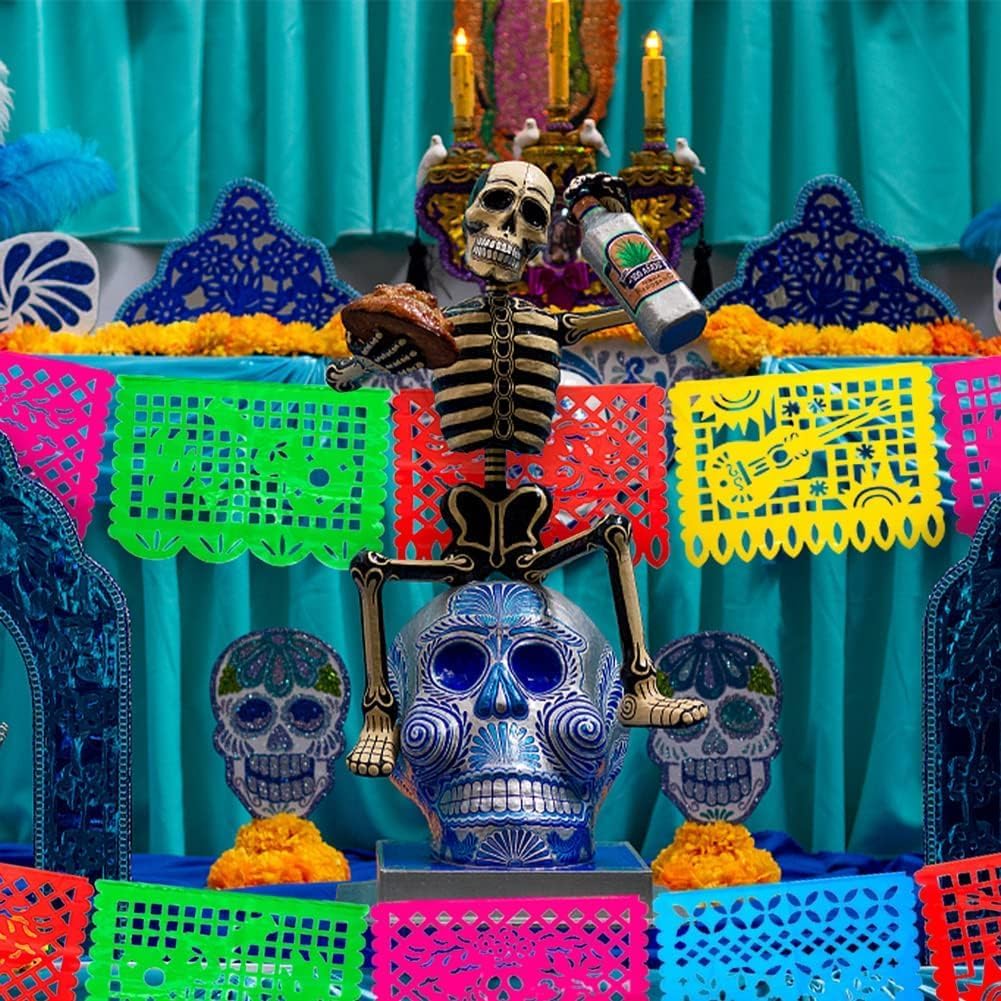 Day of The Dead Decorations - 18 Feet Papel Picado Banner