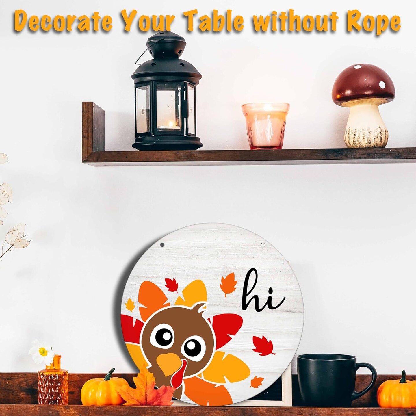 Thanksgiving Wooden Sign for Front Door Decor(Multicolor)