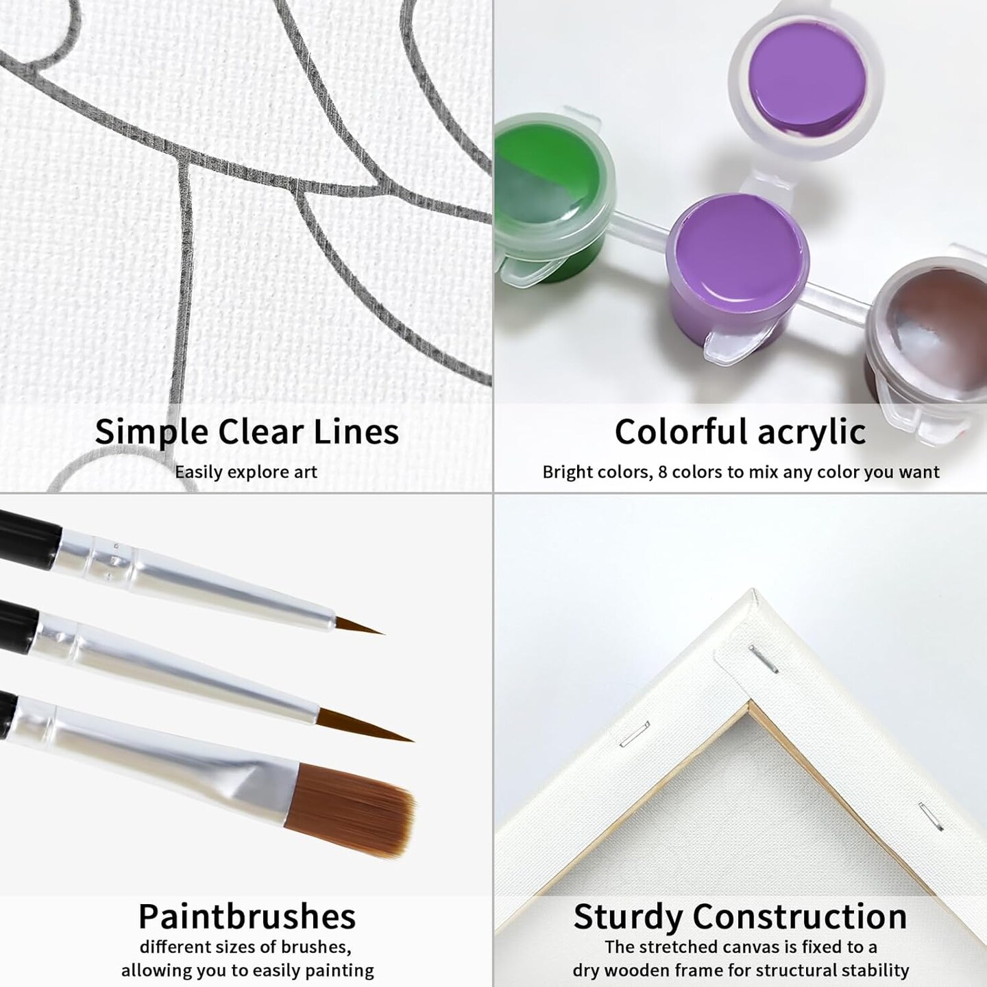 Paint 1 Easel, 8 Acrylic Colors,3 Brush,1 Pallet Girl High Heel Glass Bag Lipstick Art Set(8x10)