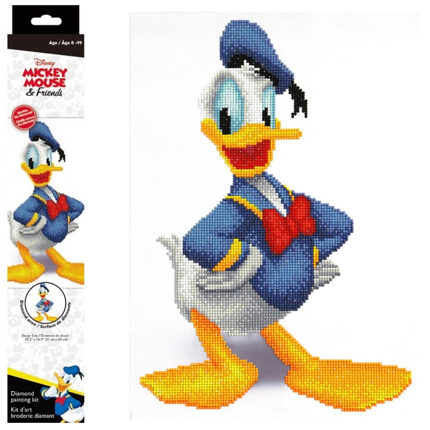 Diamond Dotz Disney Donald Duck Diamond Painting Kits for Adults - Diamond Art Kits a Relaxing Creative Craft Kit with Dotz Gems 28x22