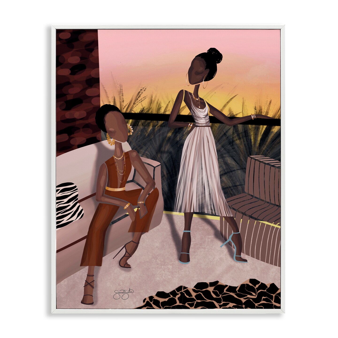 Stupell Industries Sunset Sisters Scenic View Framed Giclee, design by Sierra Siler