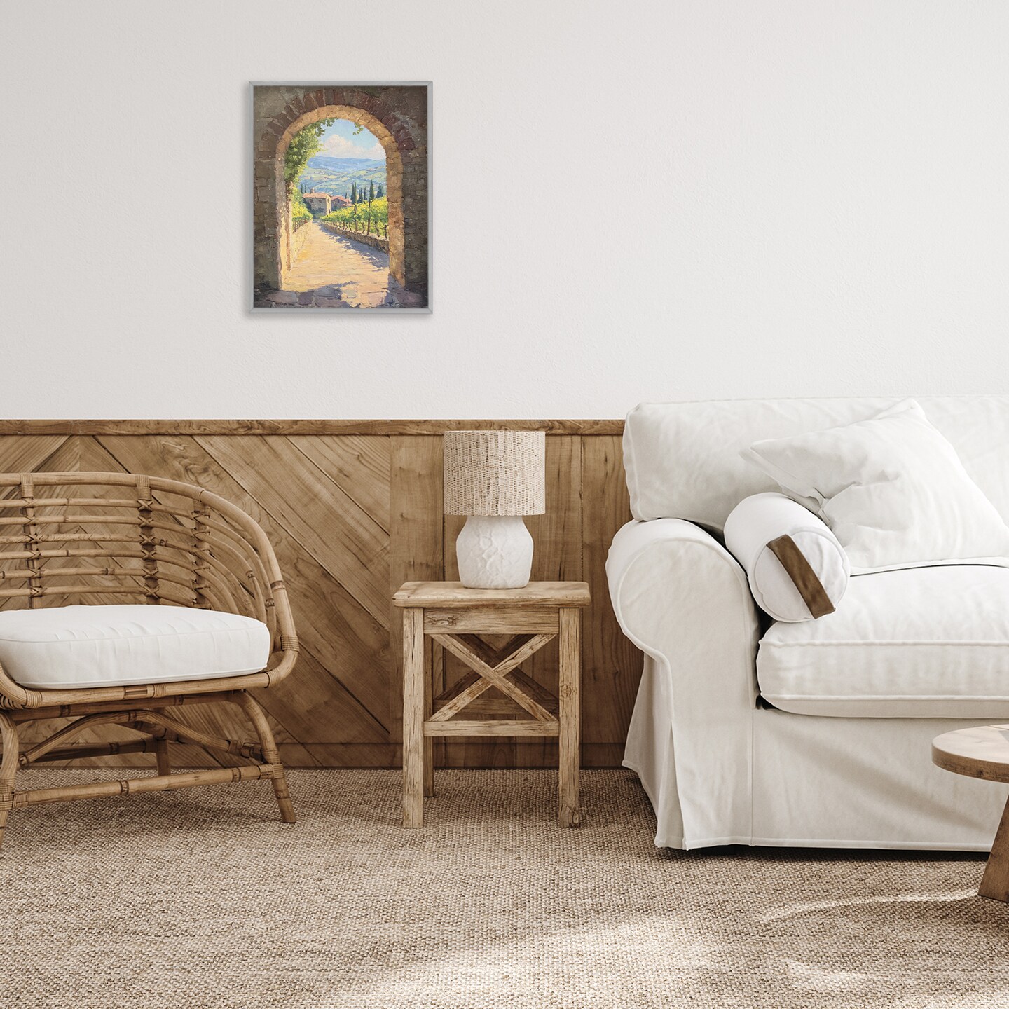 Stupell Industries Tranquil Garden Arch Framed Giclee, design by Petal Prints Design