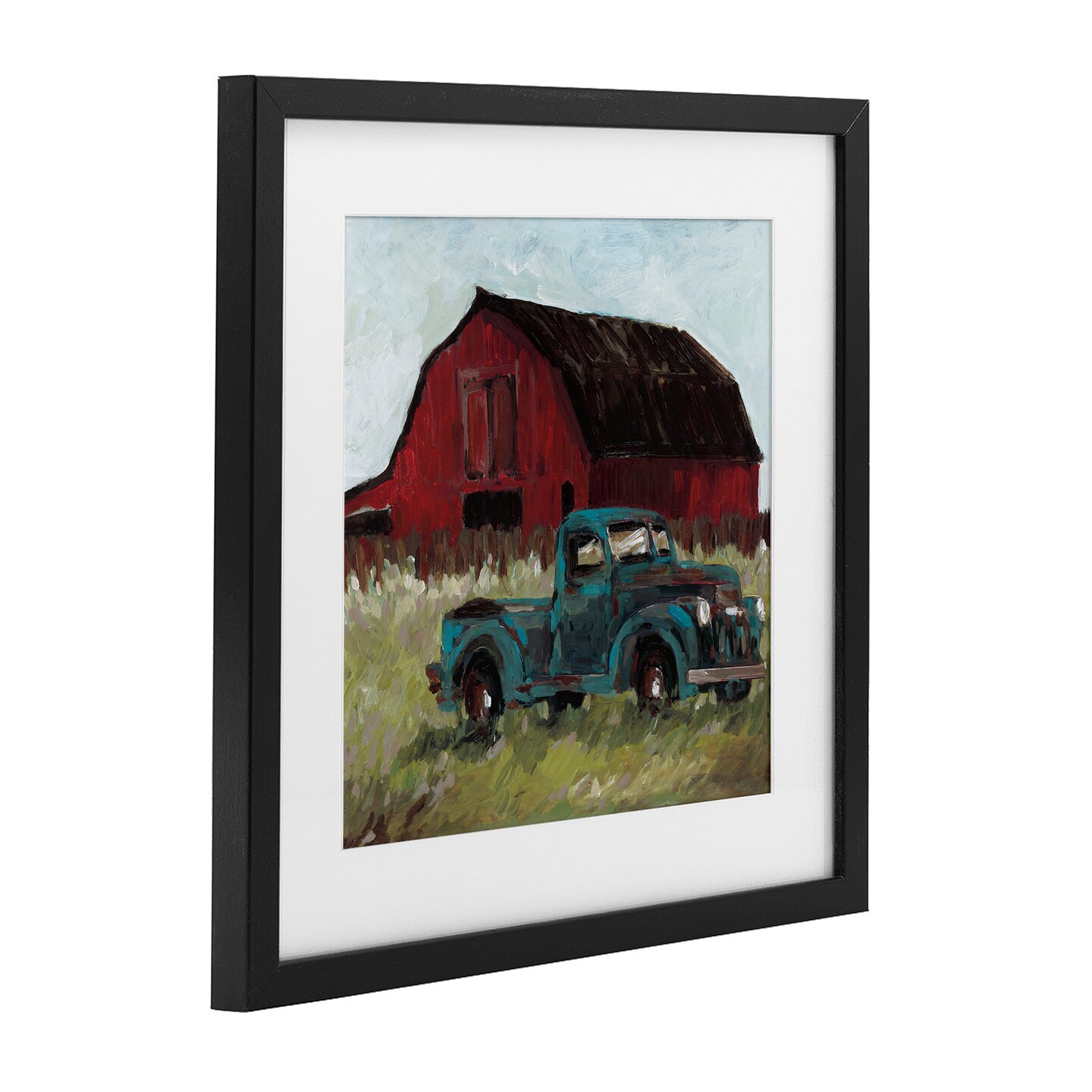 Stupell Industries Truck & Red Barn Framed Print Under Glass, design by Wani Pasion