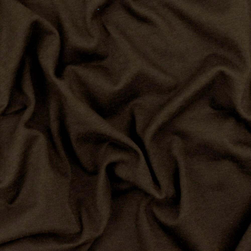 Dark Choco Brown Solid Stretch Cotton Jersey Knit Fabric By the Yard