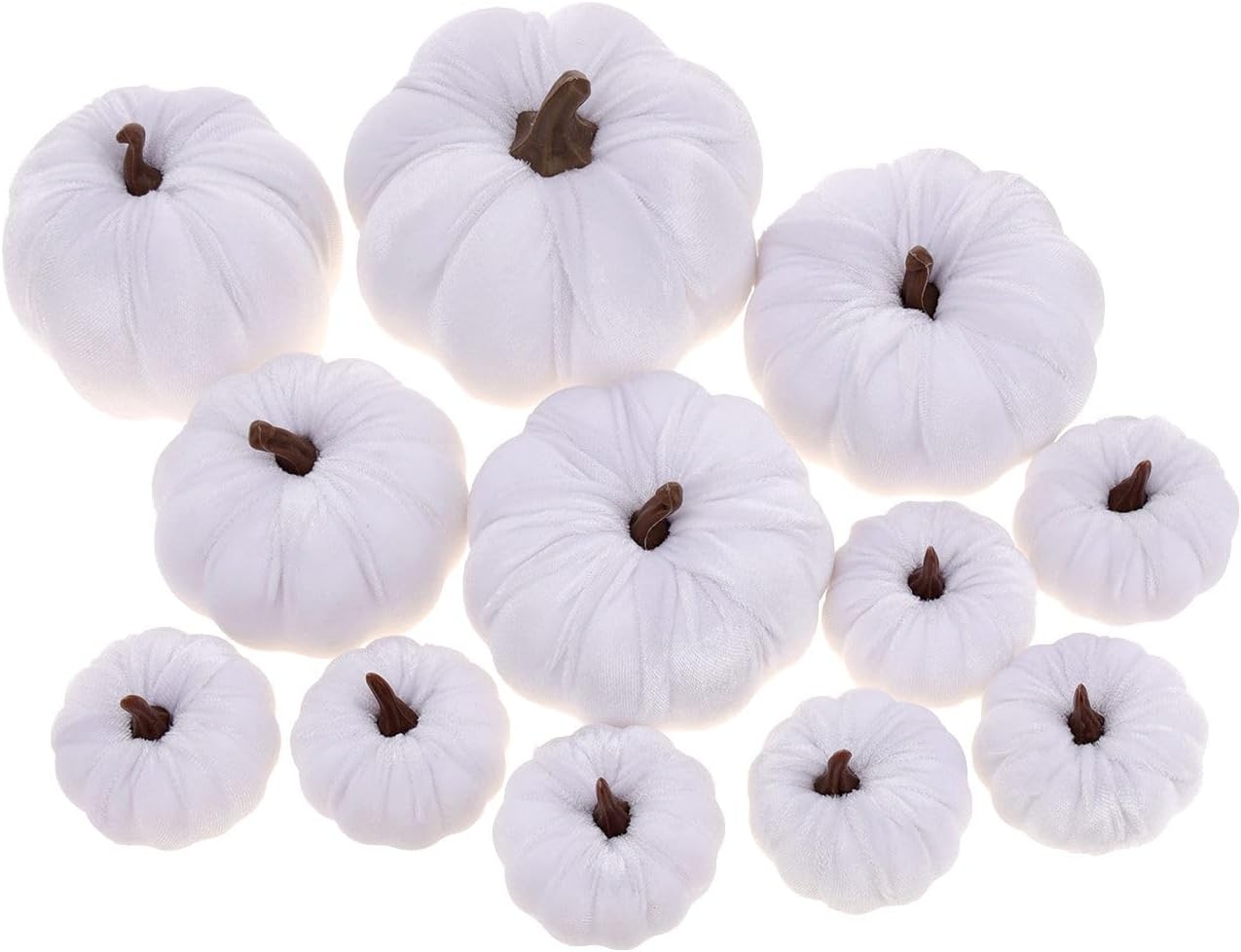 12pcs Halloween Assorted Pumpkins (White)
