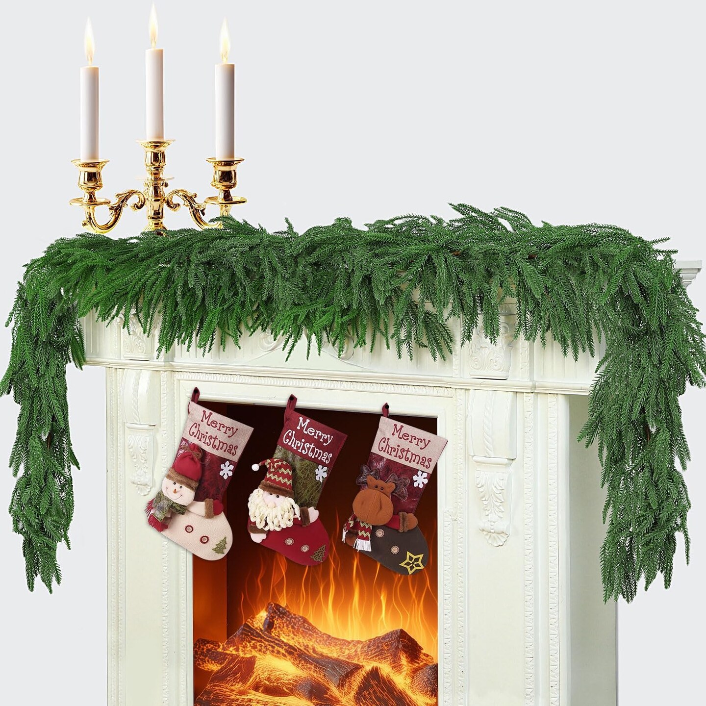 6 Ft 2 Pcs Artificial Norfolk Pine Garland (Green)