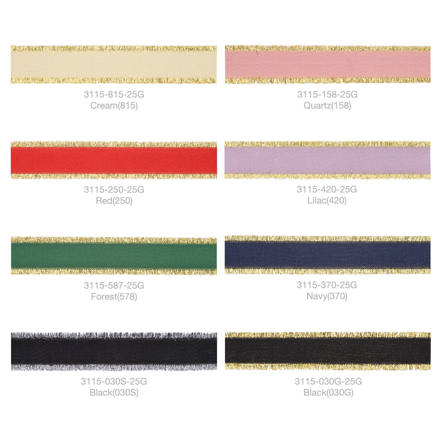 LaRibbons 1" Metallic Fringe Textured Grosgrain Ribbon | 25 Yard Roll