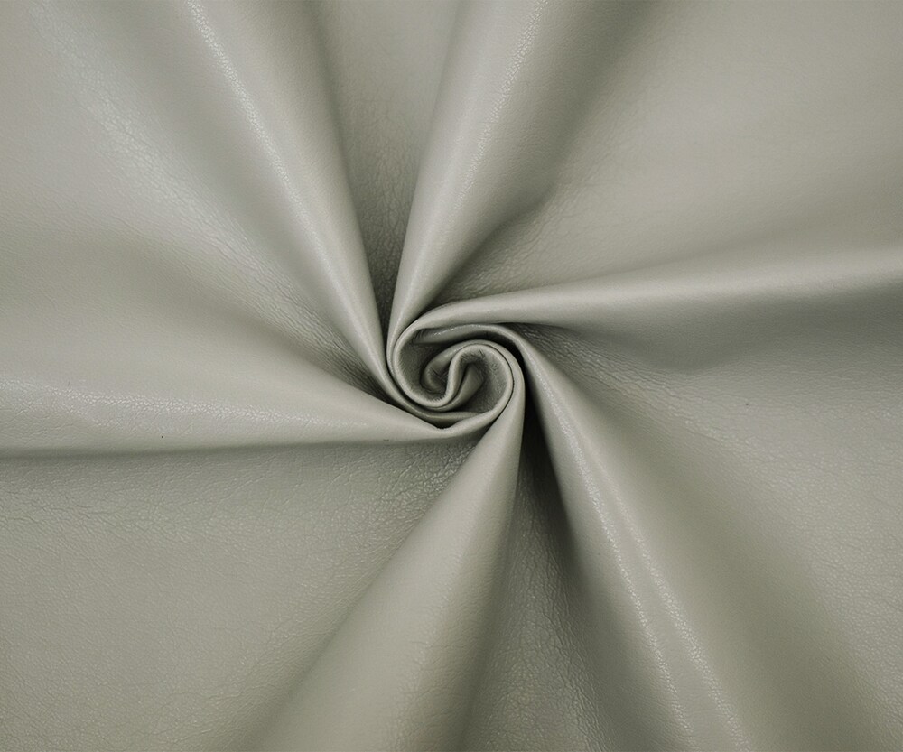 Gray Famous Maker Solid Recycled Leather and Polyurethane Blend Fabric By the Yard
