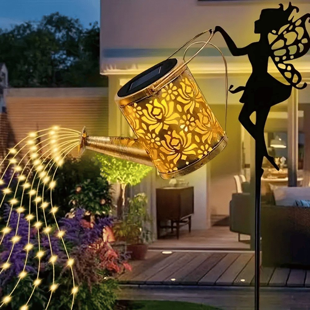 Edge Collections - Gold - Solar Lantern with Vintage Kettle Design!