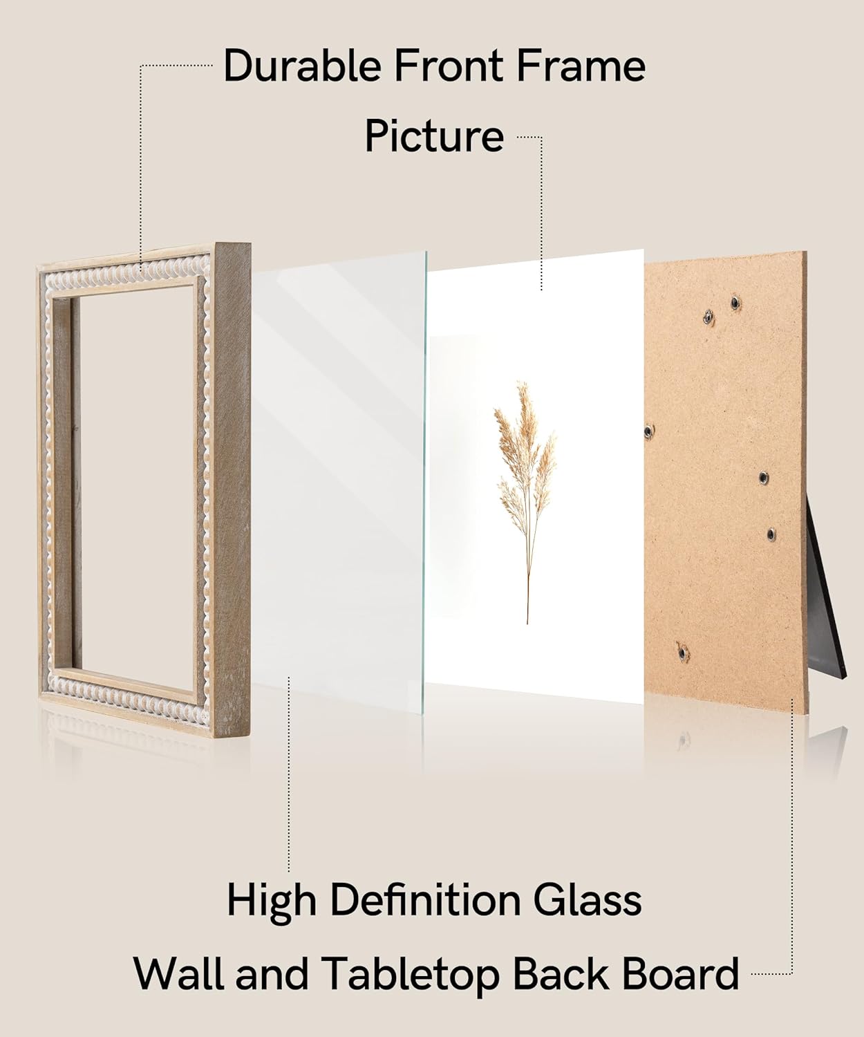 5x7 Picture Frame, Natural Pine Wood Wall Mount Photo Frame(Distressed White)7"L x 5"W