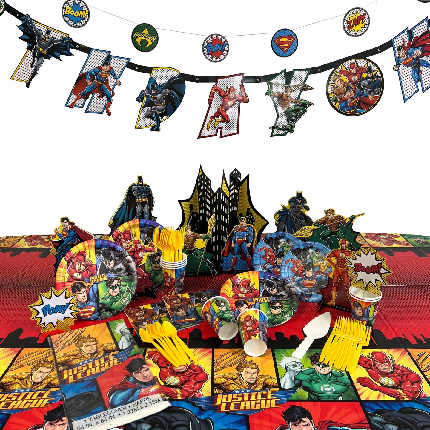 Justice League Birthday Party Deluxe Kit for 8 or 16 Guests