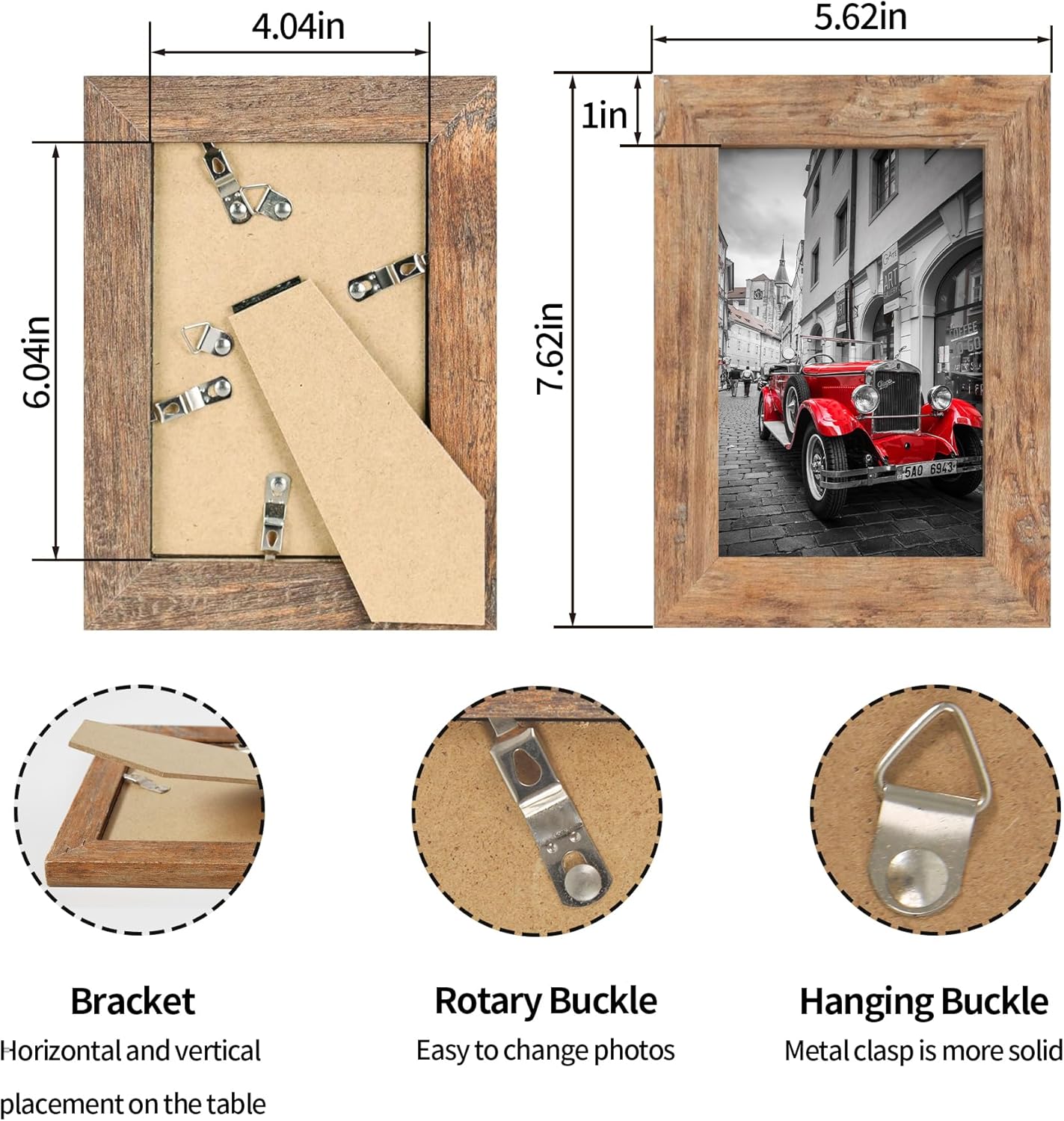 Set of 4 - 4x6 Inch Real Glass Picture Frame (Multicolor)