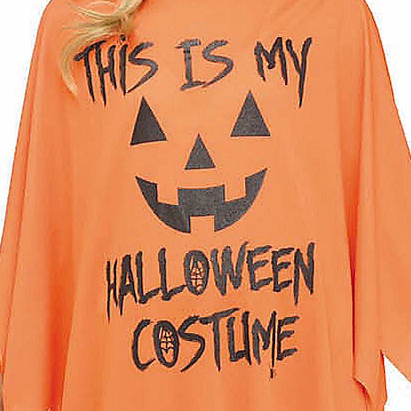 Kids Black Orange Pumpkin Poncho Costume Halloween Outfit