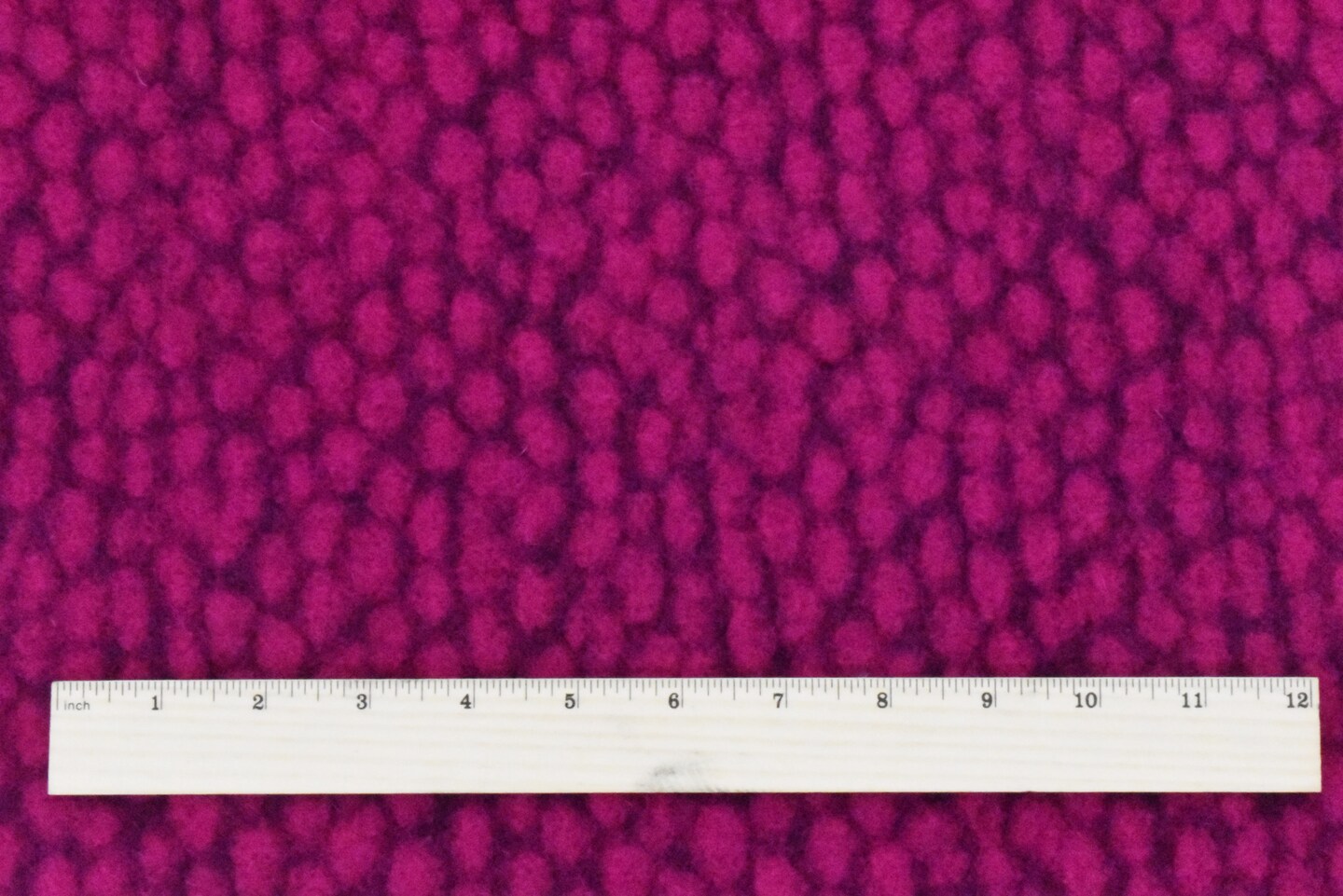Bright Fuchsia-Black Spot Wool Stretch Jacquard Knit Jacketing Fabric By the Yard