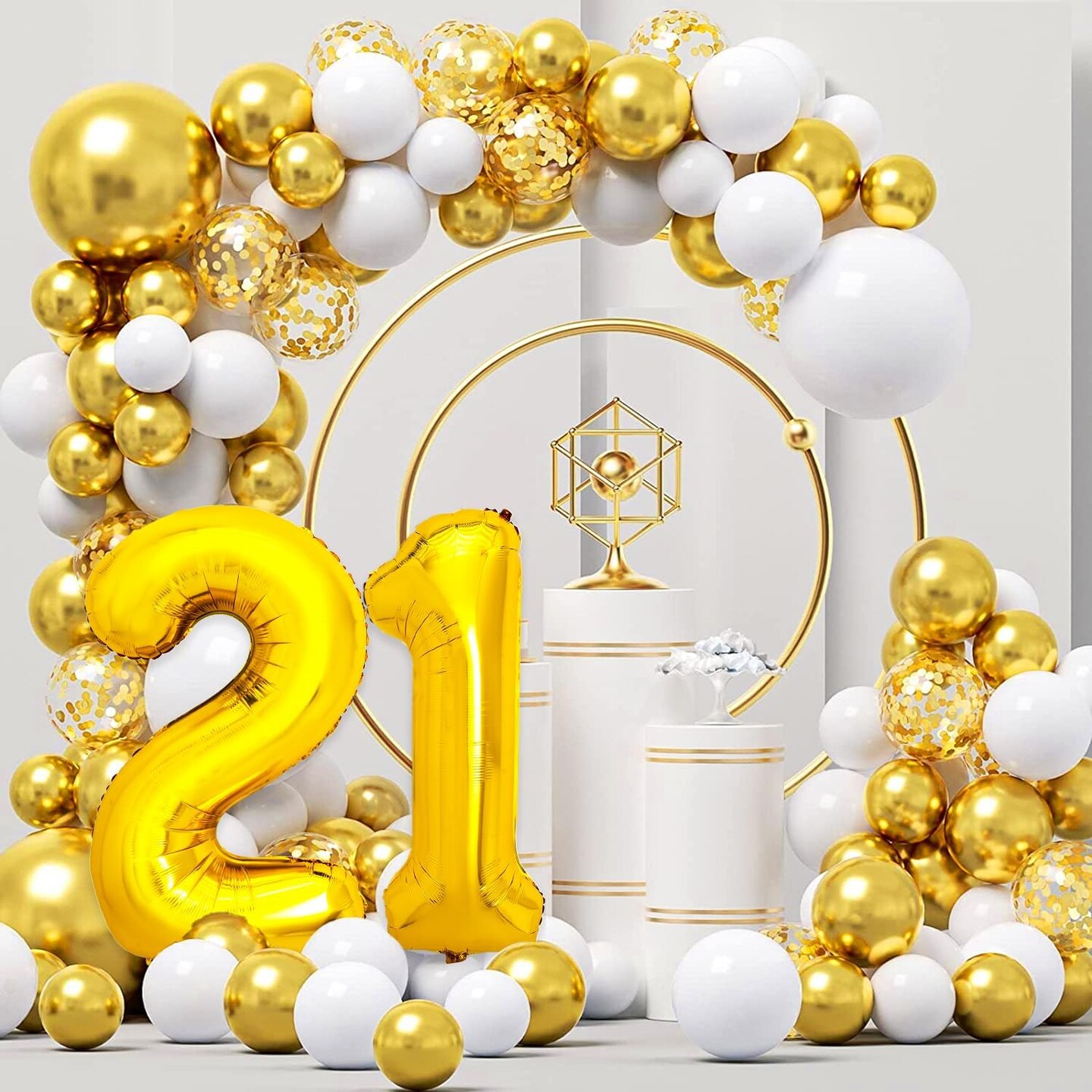 40 Inch 21 Number Balloons Gold Big Giant Jumbo Helium Number Digital 21 Foil Mylar Balloon (Gold 21)