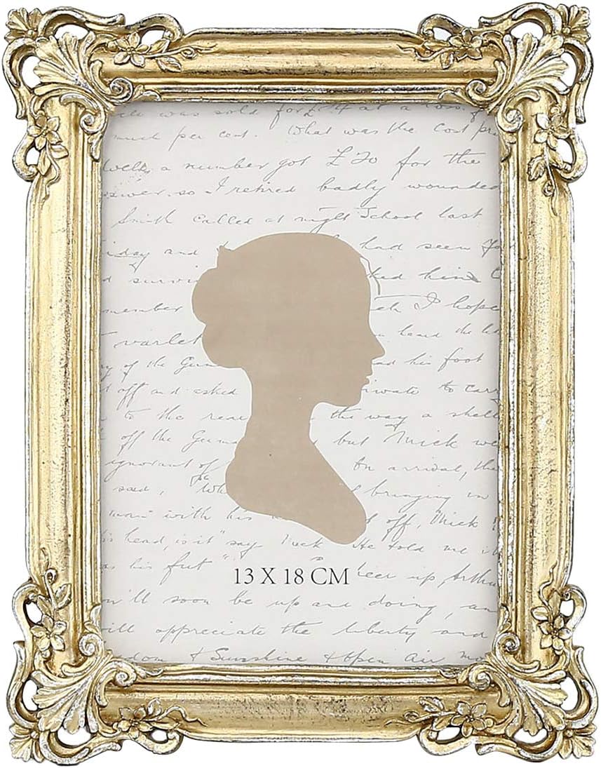 Vintage Picture Frame 5x7 Inch, Luxury Antique Photo Frames with Glass Front