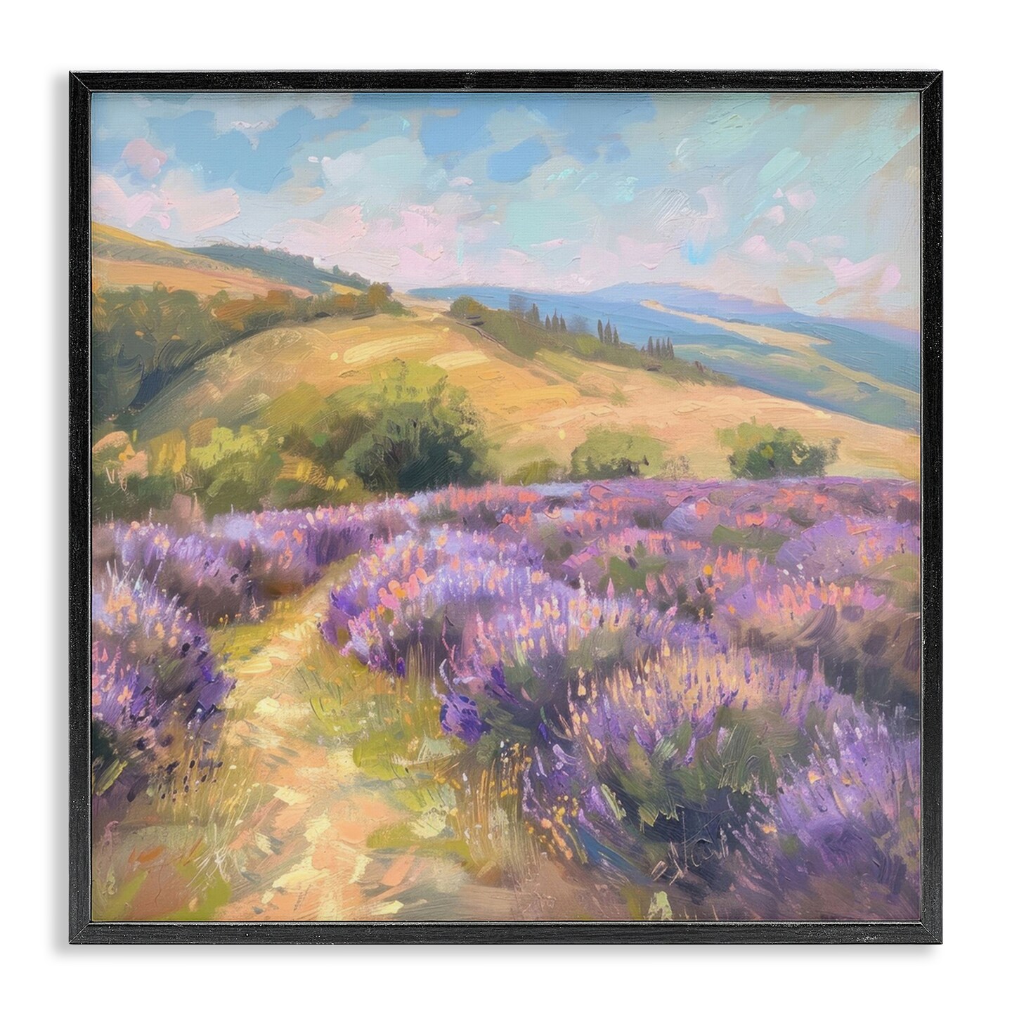 Stupell Industries Lavender Field Hills Framed Giclee, design by LSR Creative Studio