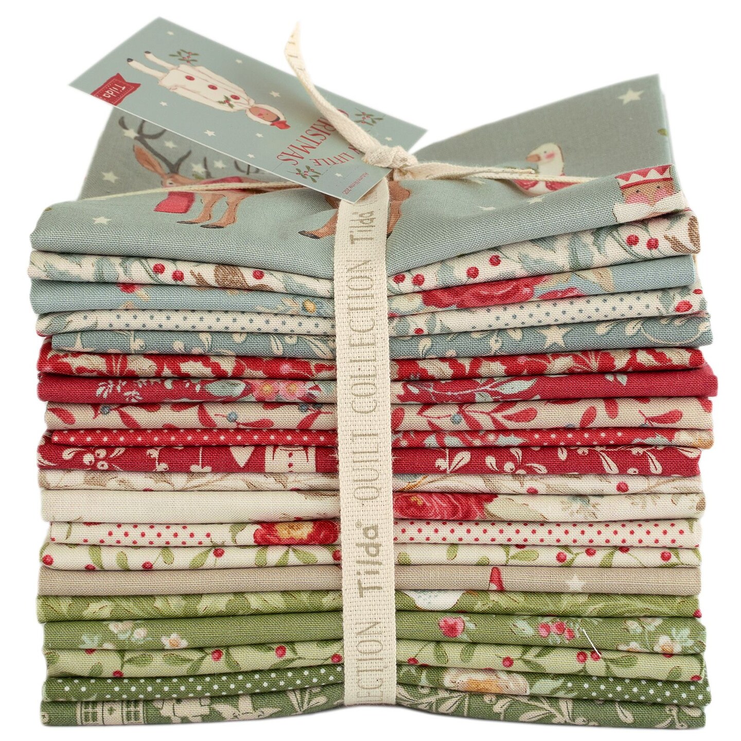 Tilda Merry Little Christmas 20 Piece Fat Quarter Bundle - 100% Cotton