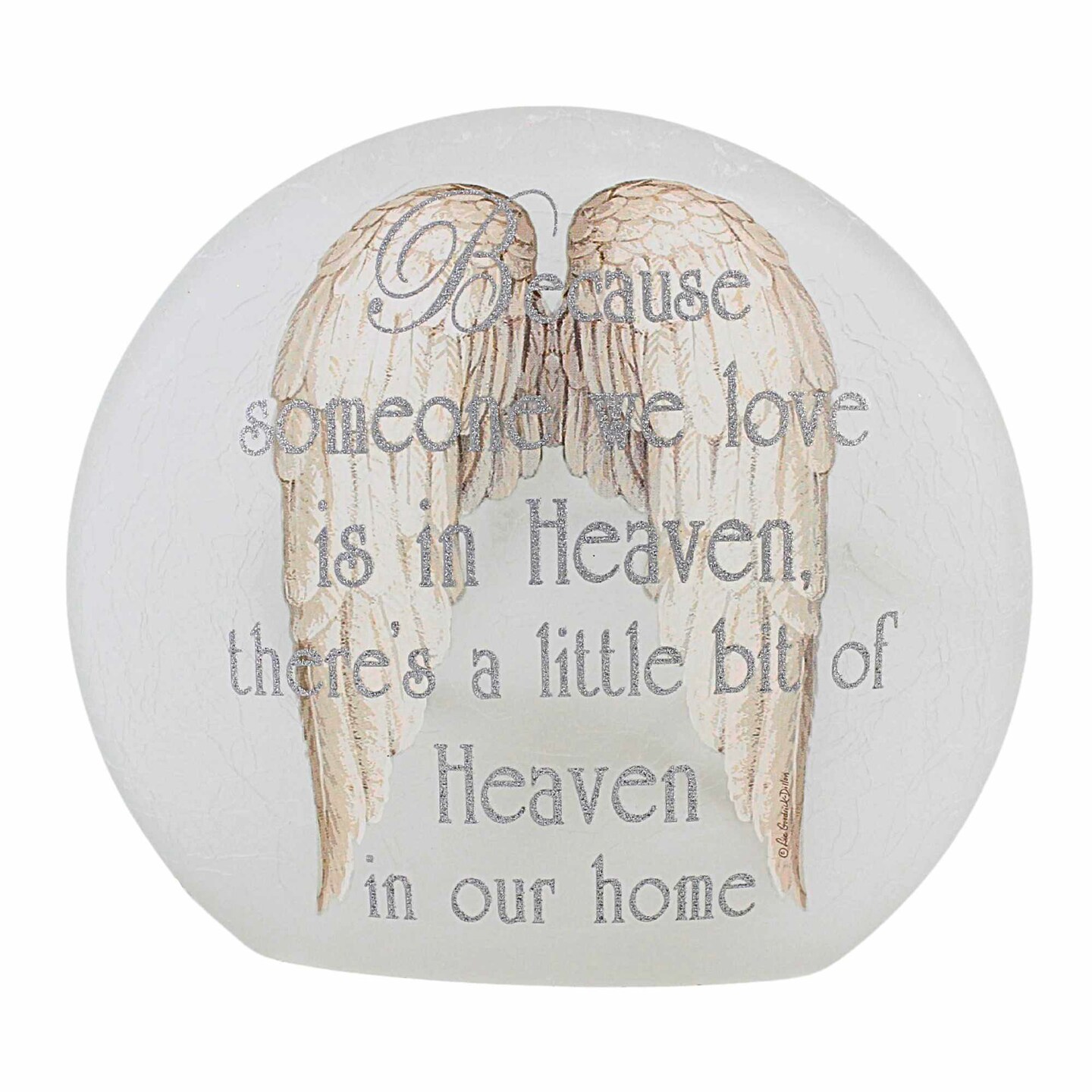 Stony Creek 6.0 Inch Bereavement Sm Pre-Lit Vase Bereavement Lighted Glass Accent , Sympathy Heaven