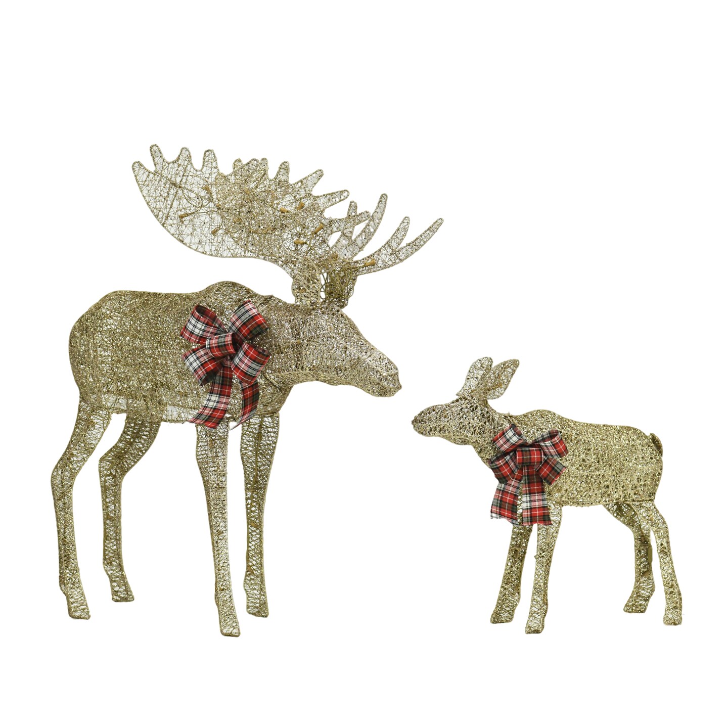Champagne Cotton Rope Reindeer with LED Lights Holiday Decoration 42&#x22; H &#x26; 22&#x22; H