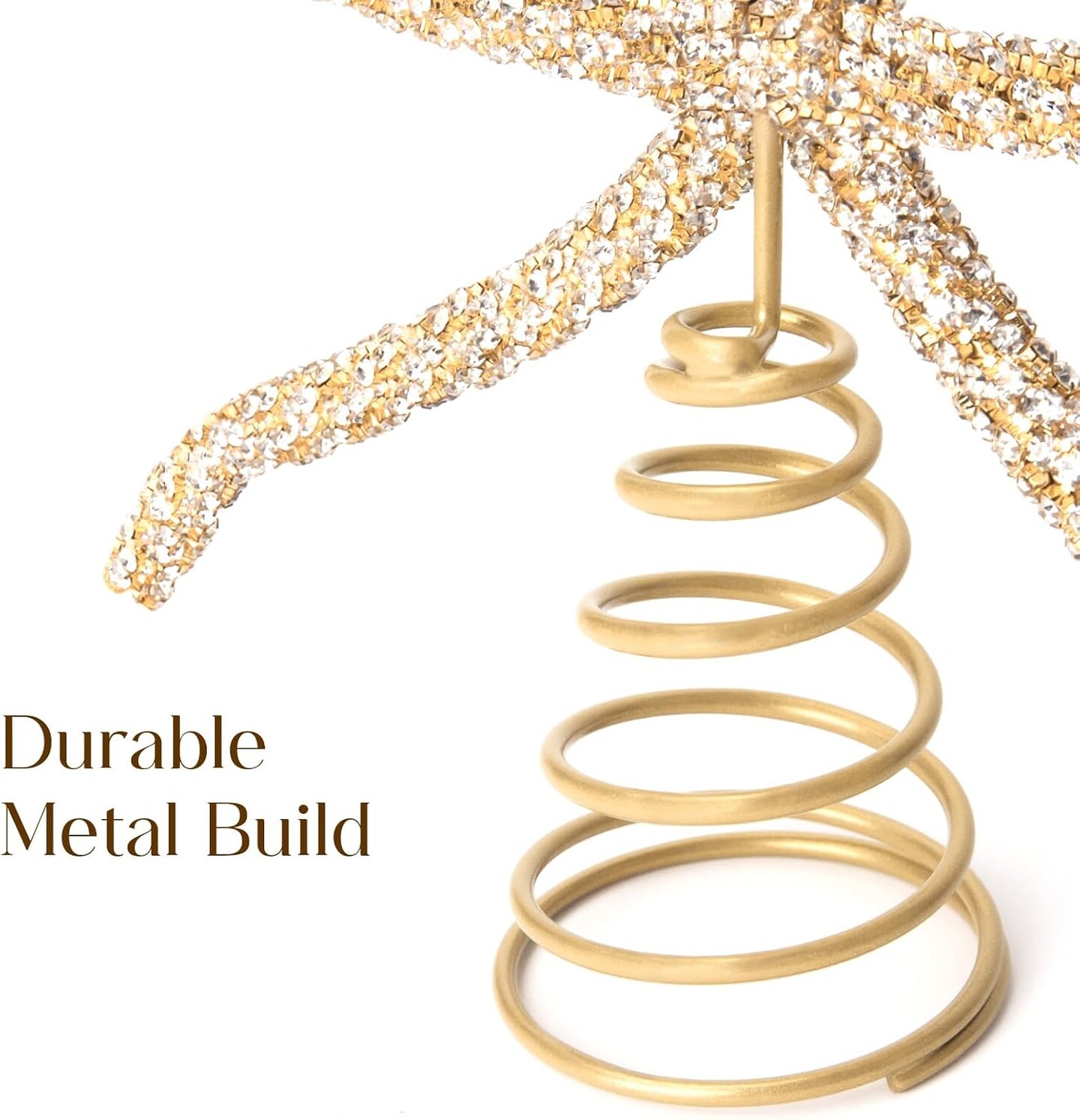 Christmas Decor - Gold Glass Rhinestone Bow Tree Topper(Gold)