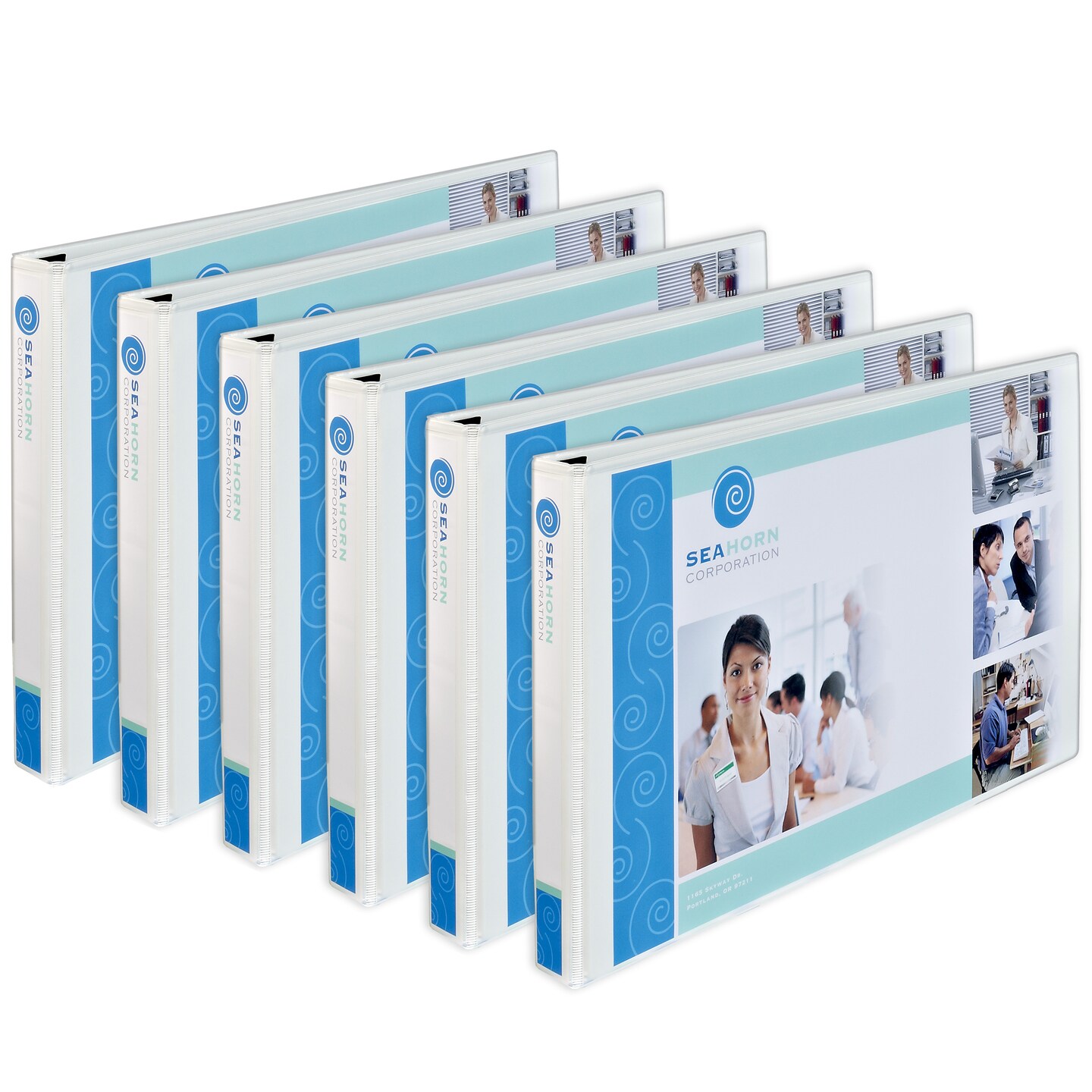 Avery Heavy-Duty View 3 Ring Binder, 1" Slant Rings, Holds 11" x 17" Paper, 1 White Binder (72124) - 6 Pack