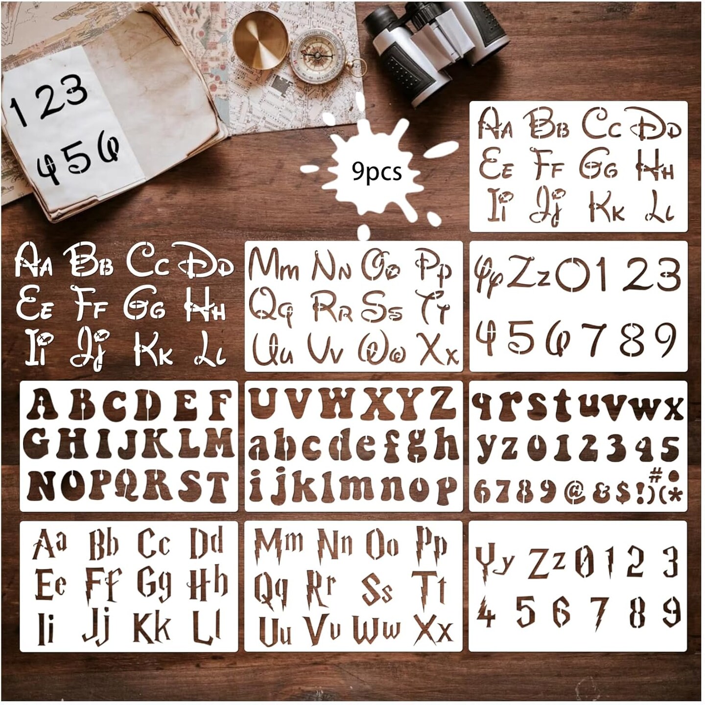 9 Pieces Letter Stencils(Magic Letter)