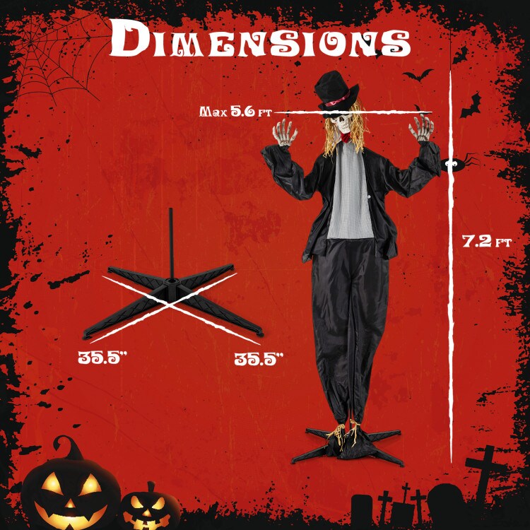 7.2 Ft Life-Size Halloween Animatronic Standing Groom with Sound Activated Creepy Eyes and Motion