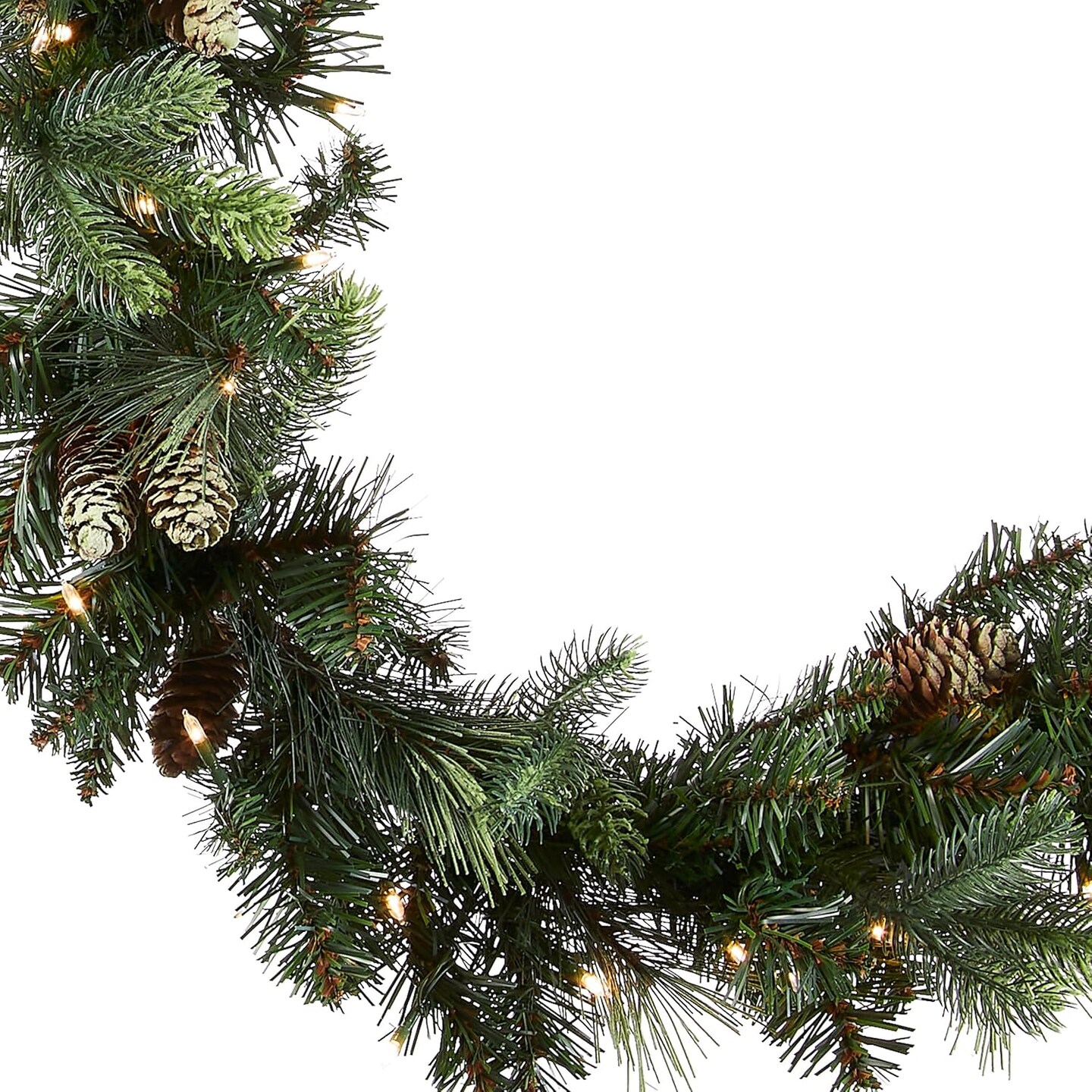Pre-Lit Artificial Christmas Garland(White)