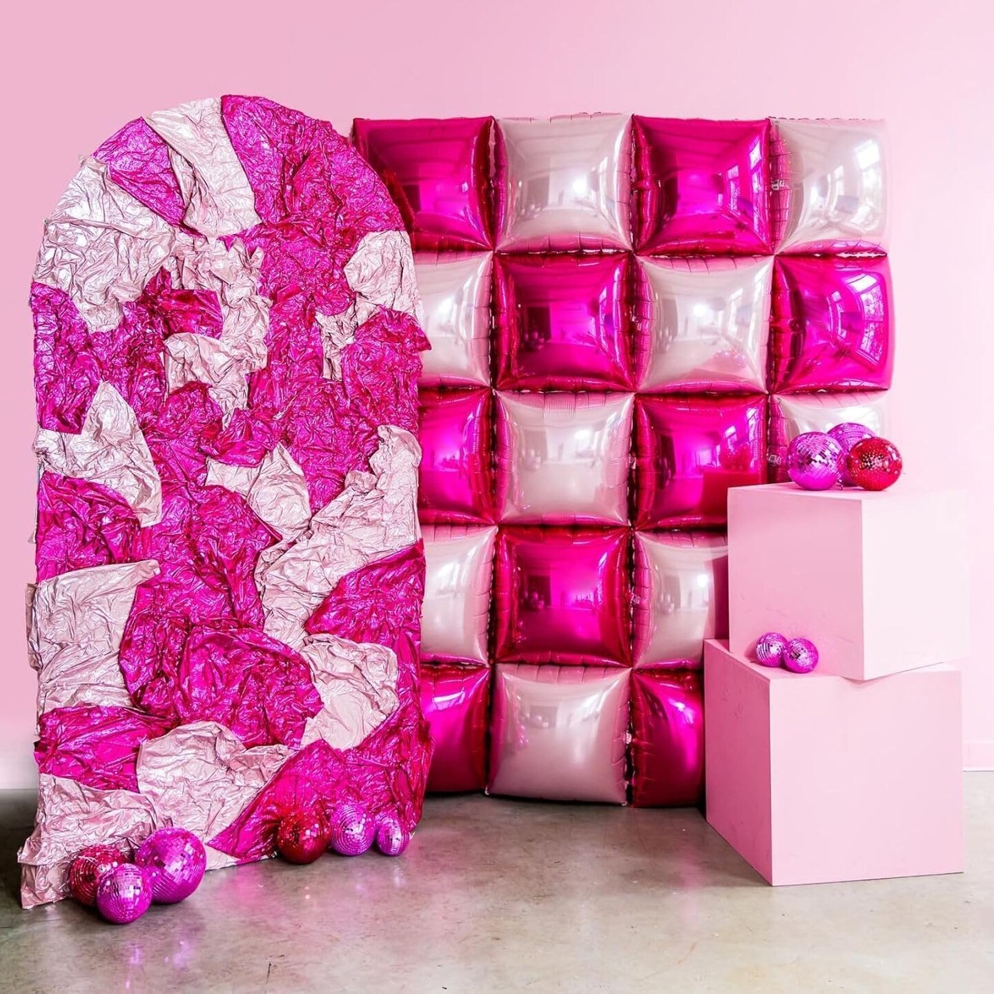 19 Inches Pink Metallic Foil Balloons Tunnel Arch Kit( Red and Pink)