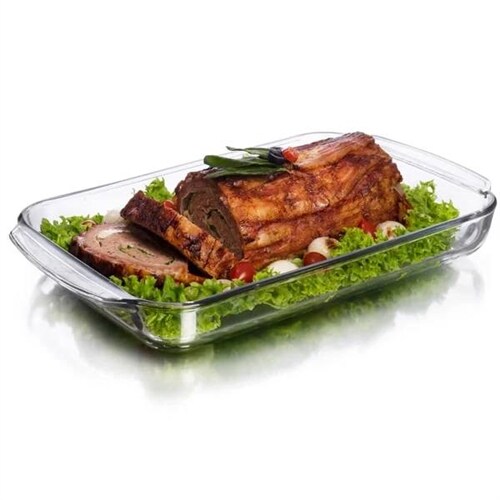 3-Piece Clear Glass Bakeware Set Oven Safe Rectangular Baking Dishes Dishwasher Safe
