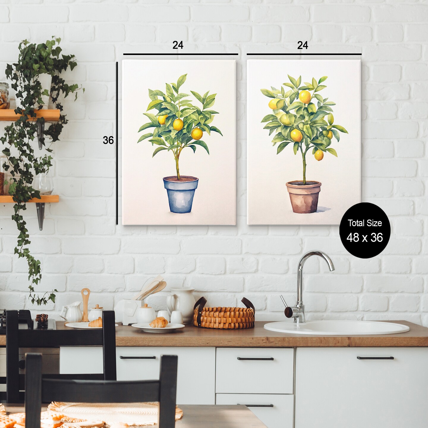 Stupell Industries Potted Citrus Serenade 2pc Canvas Set, design by Andrea Haase