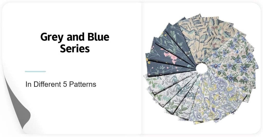 56-Piece Precut Fabric Squares 5&#x201D;x5&#x201D;,Charm Packs 5 Inch(Colorful)