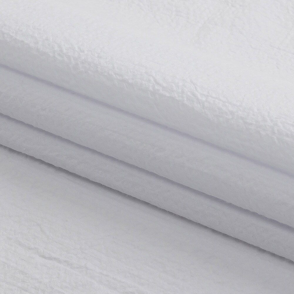 1 Yard White on White Striped Organic Cotton Seersucker Lightweight Fabric