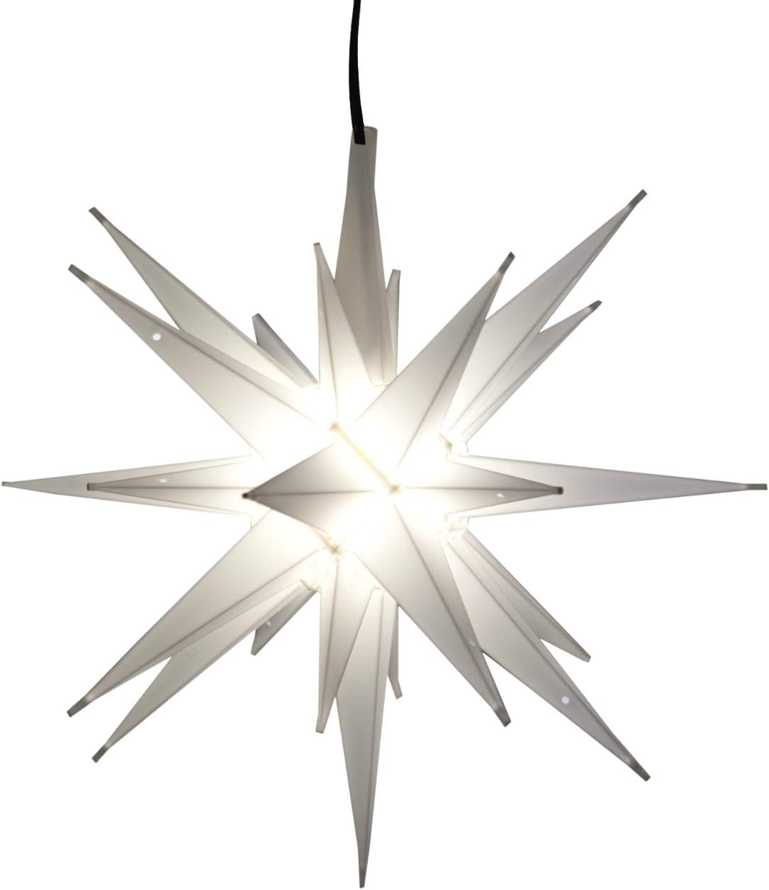 12" Bright White LED Moravian Star Tree Topper - Hanging Outdoor/Indoor Christmas Tree