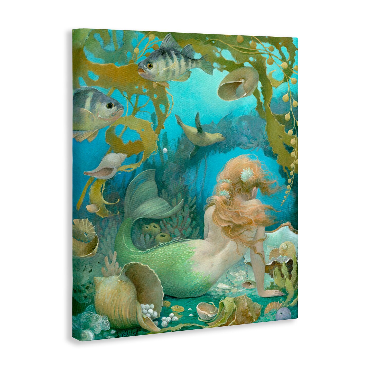 Stupell Industries Sea of Jewels Mermaid Portrait Canvas, design by Christina P. Wyatt