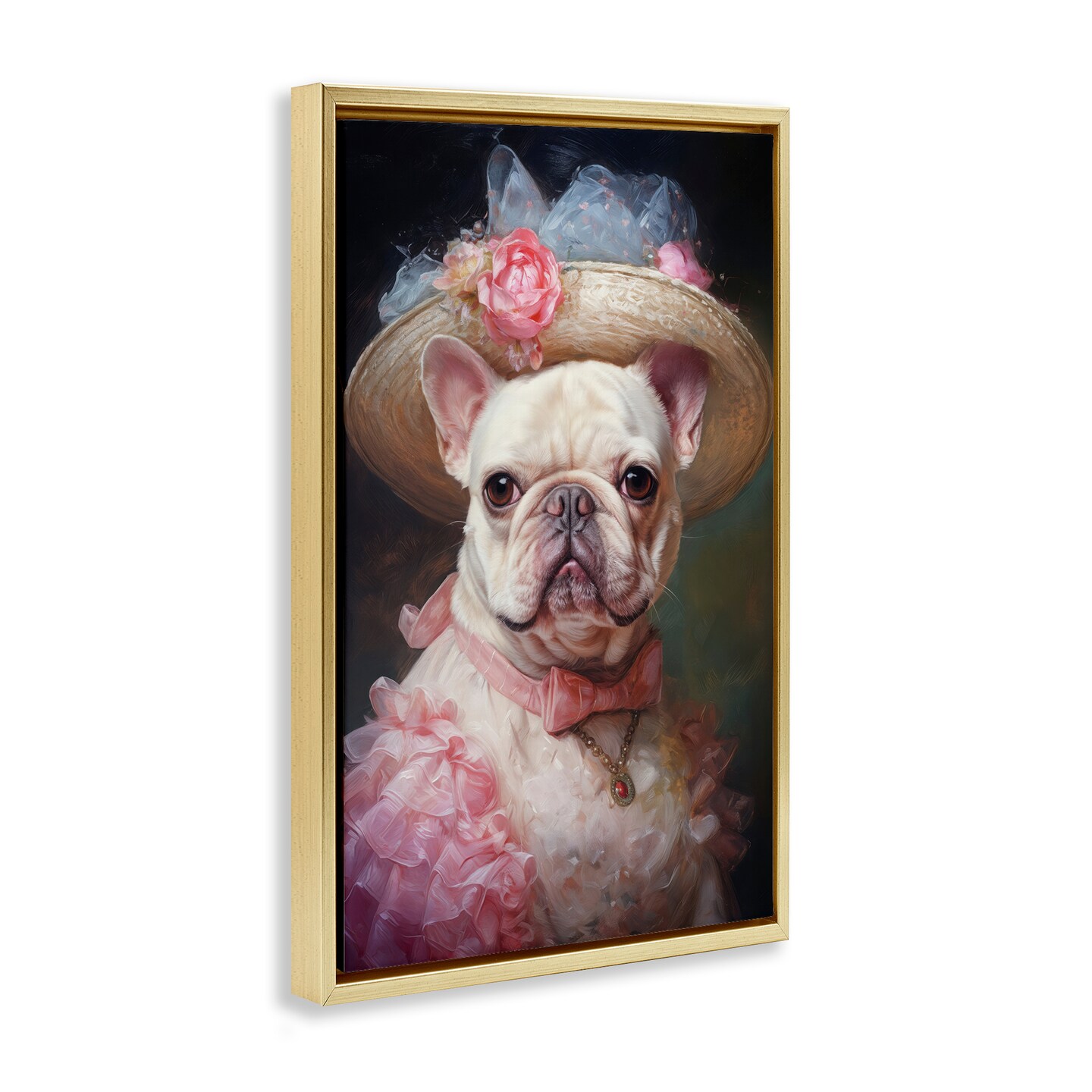 Stupell Industries Pink Victorian Frenchie Floating Frame, design by Wumples