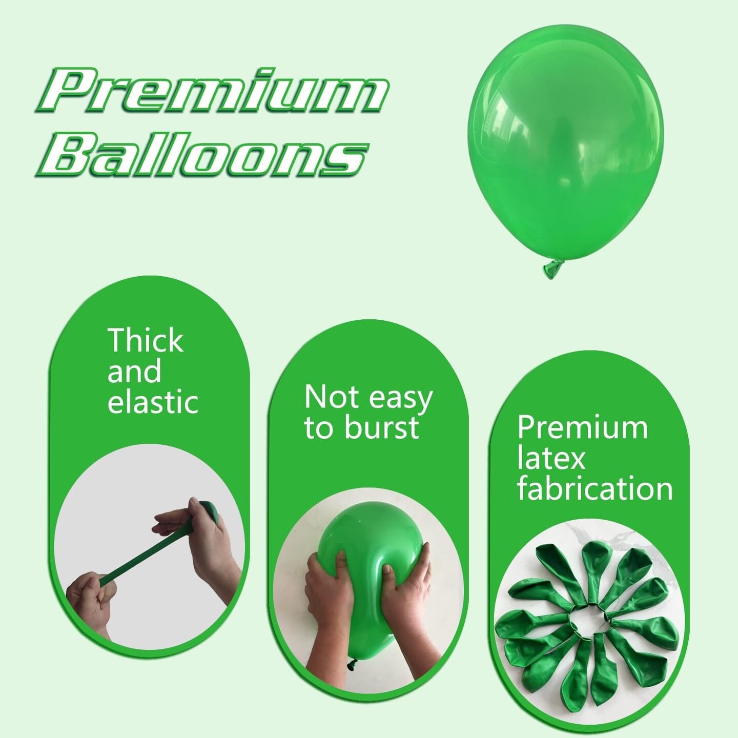 Green Balloons 145pcs Different Sizes (Green) 	5 Inch +10 Inch +12 Inch +18 Inch