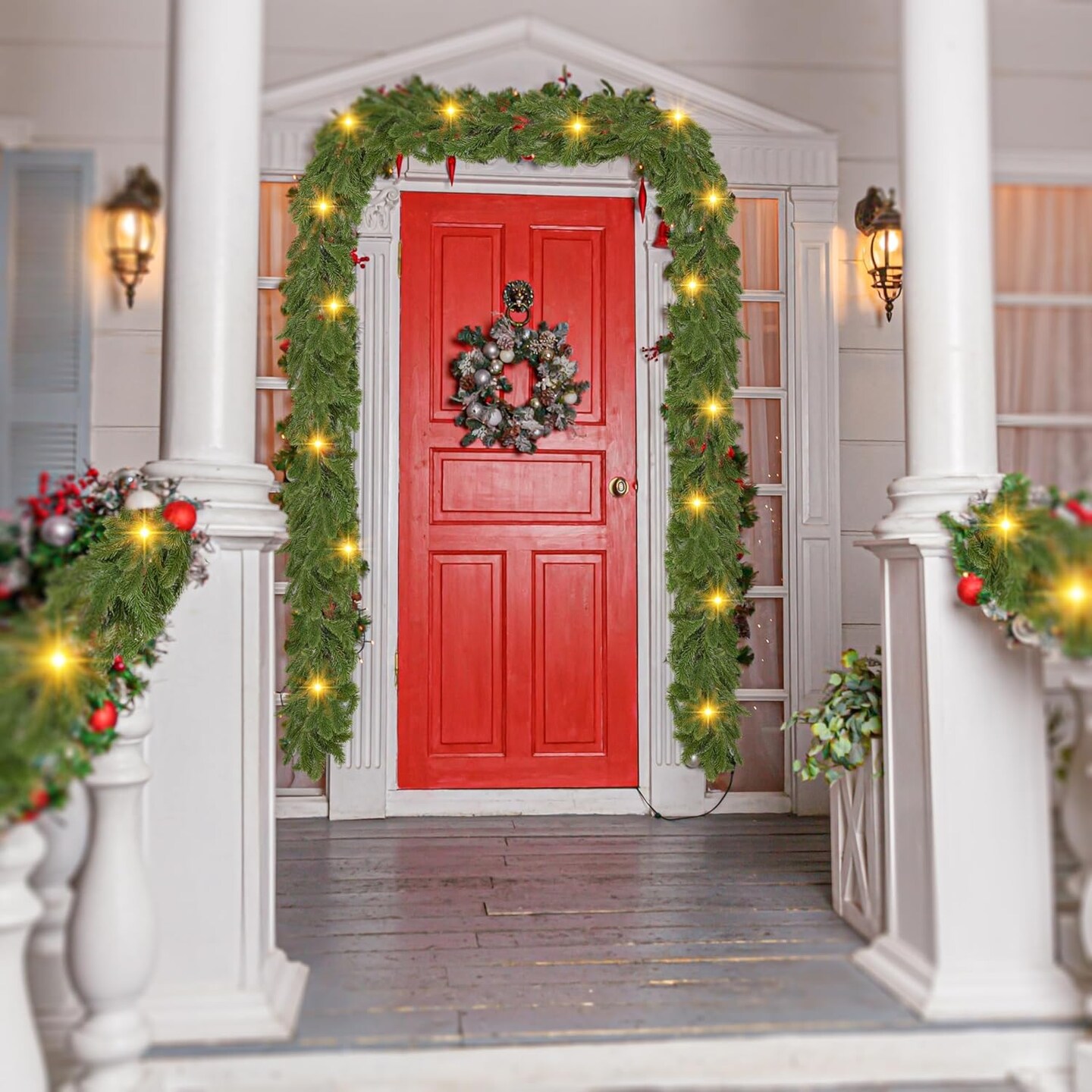 6Ft Prelit Christmas Norfolk Garland(Green)